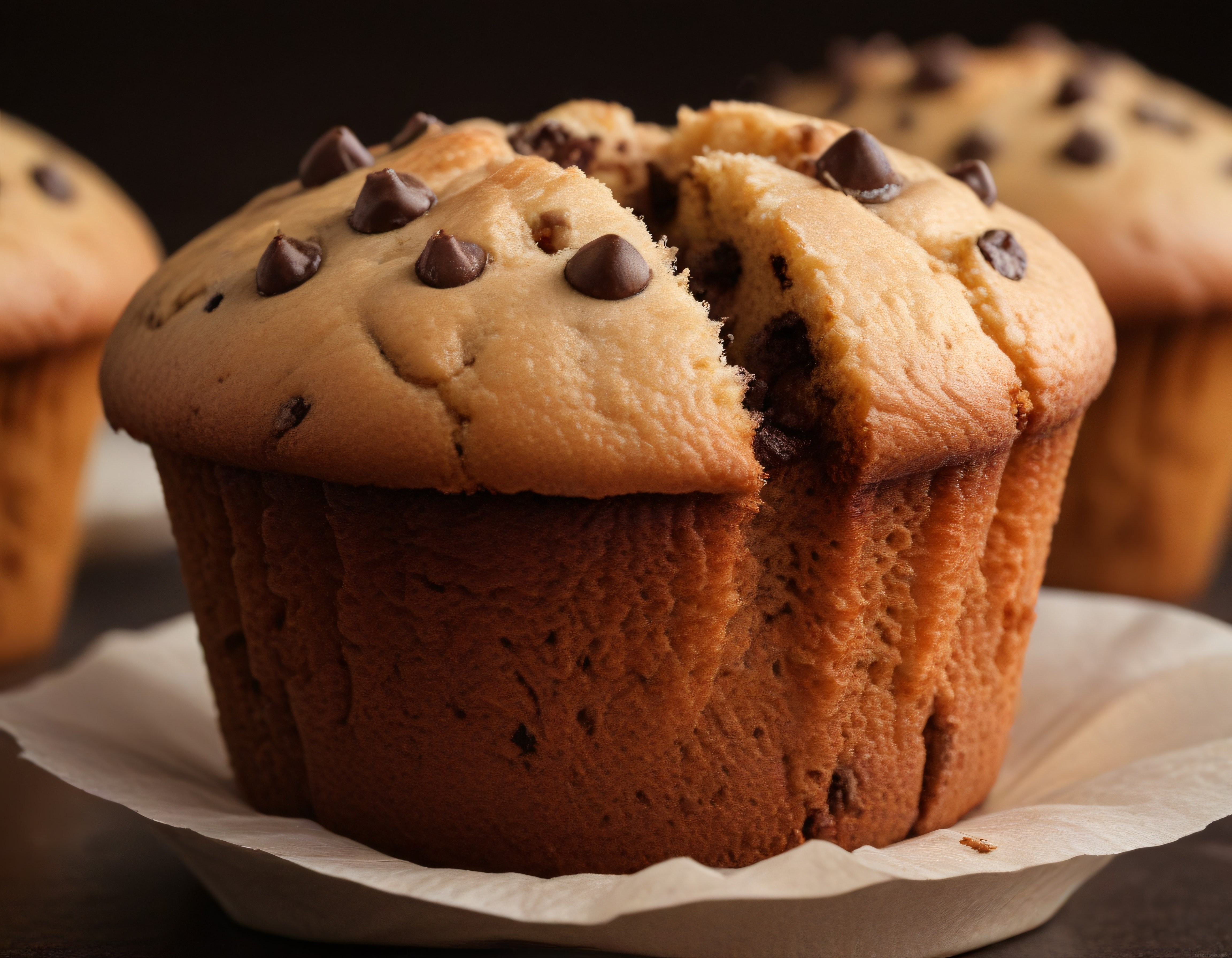 Fırından Taze Çikolatalı Muffin: Kabarık Hamur ve Eriyen Çikolata Parçaları
