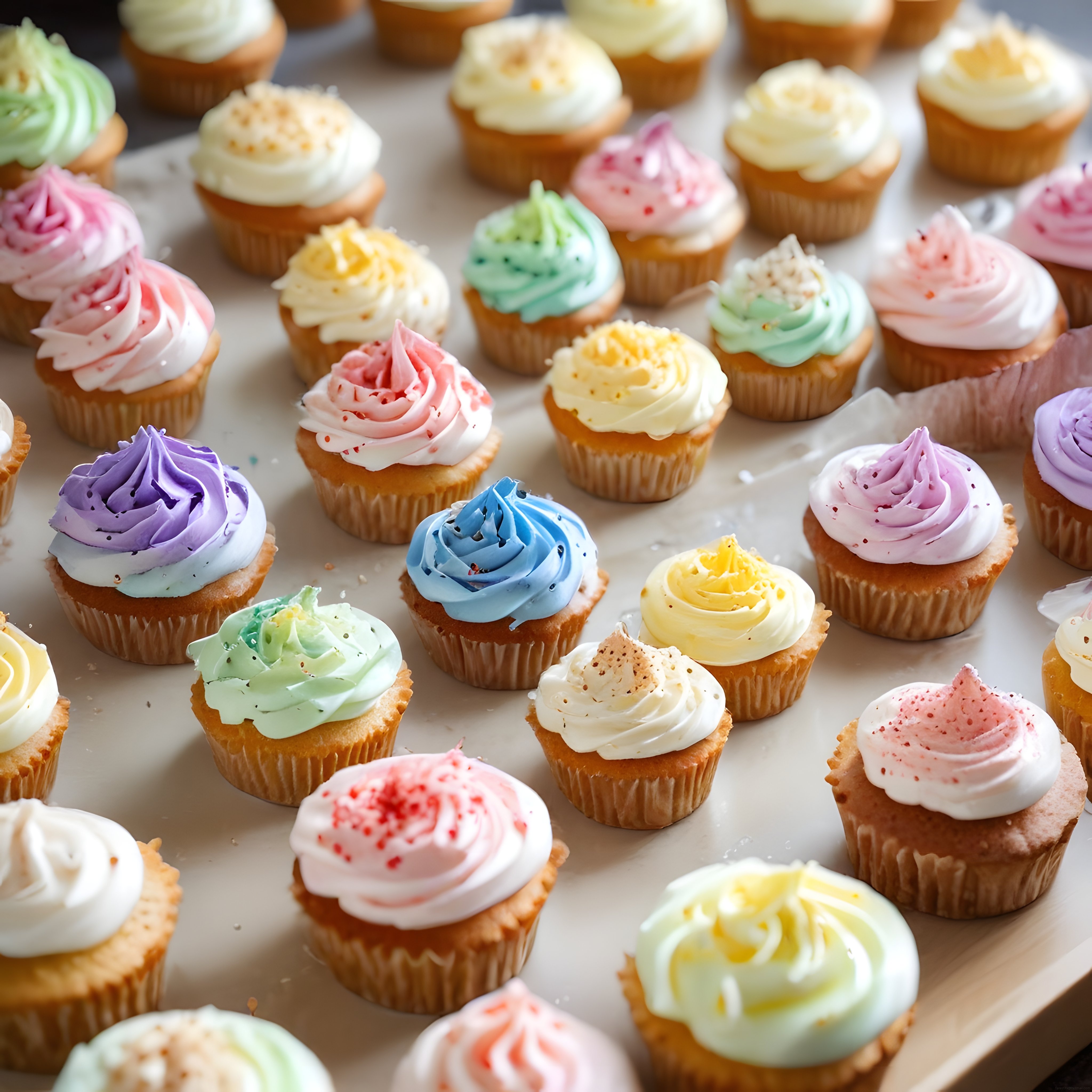 Fırından Taze Pastel Renkli Kapkekler ve Süslü Cupcake Çeşitleri