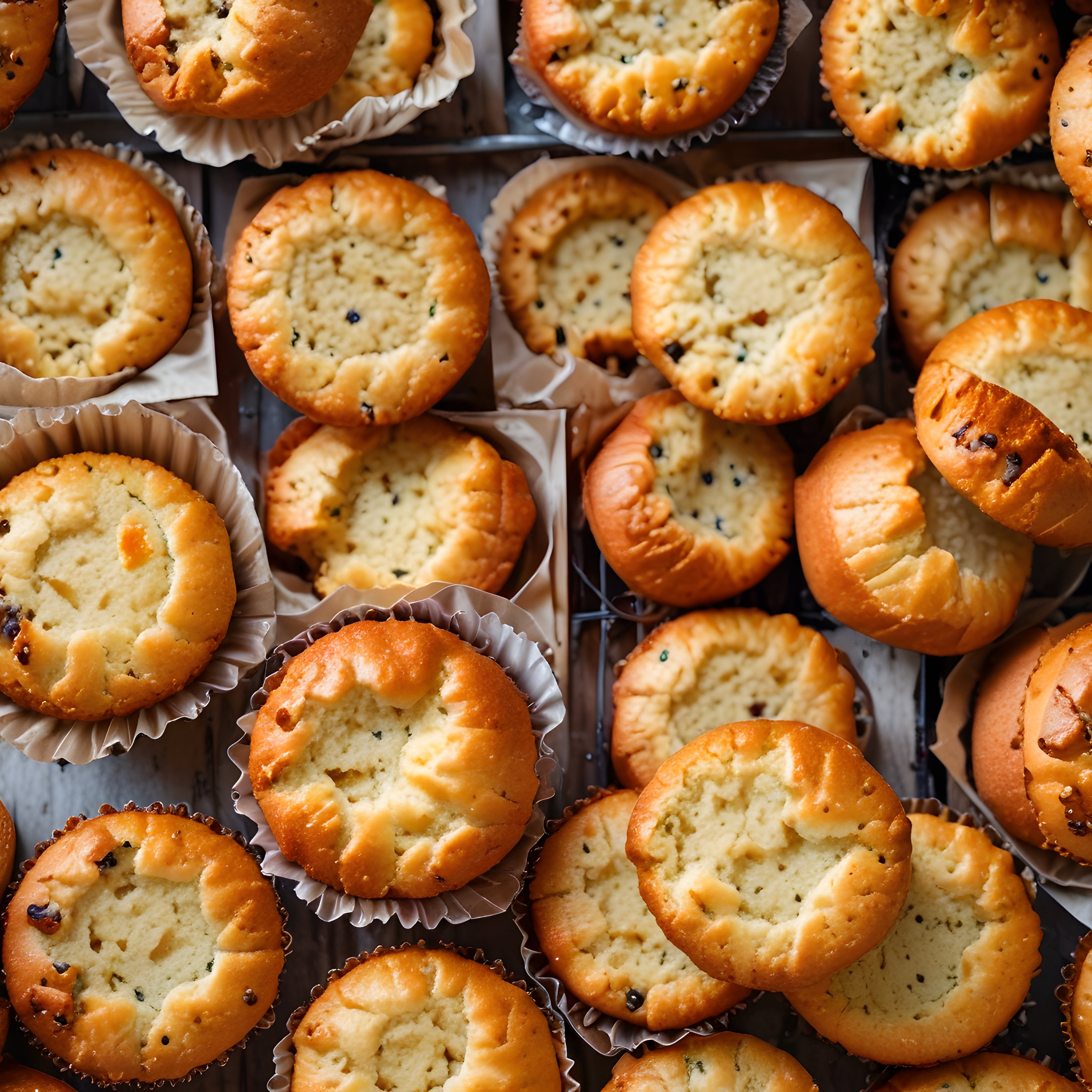 Fırından Yeni Çıkmış Altın Rengi Muffinler: Ev Yapımı Lezzet Şöleni