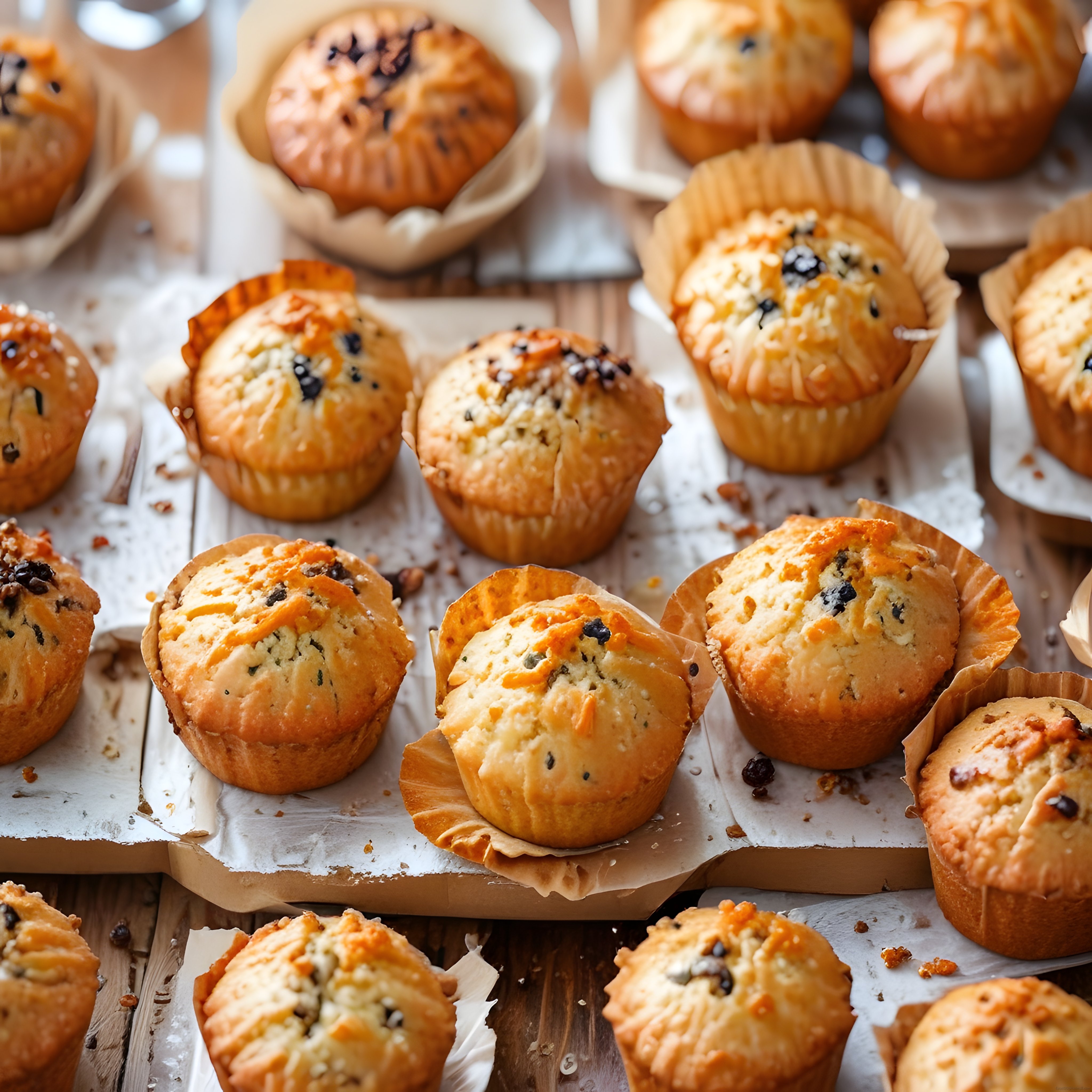 Fırından Yeni Çıkmış Çikolata Parçacıklı Muffinler: Kahvaltı Sofranıza Özel