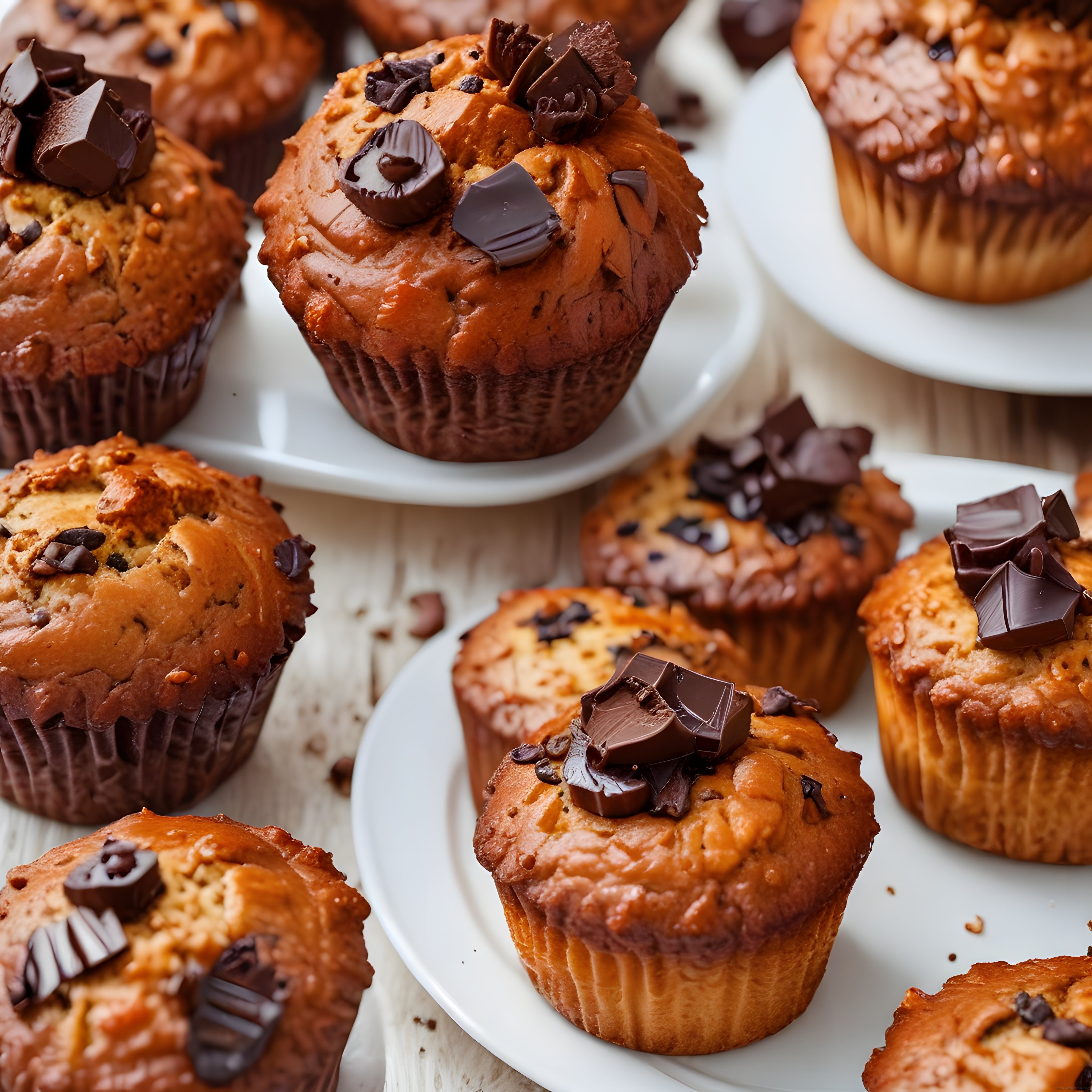 Fırından Yeni Çıkmış Çikolata Parçacıklı Muffinlerle Günü Tatlandırın