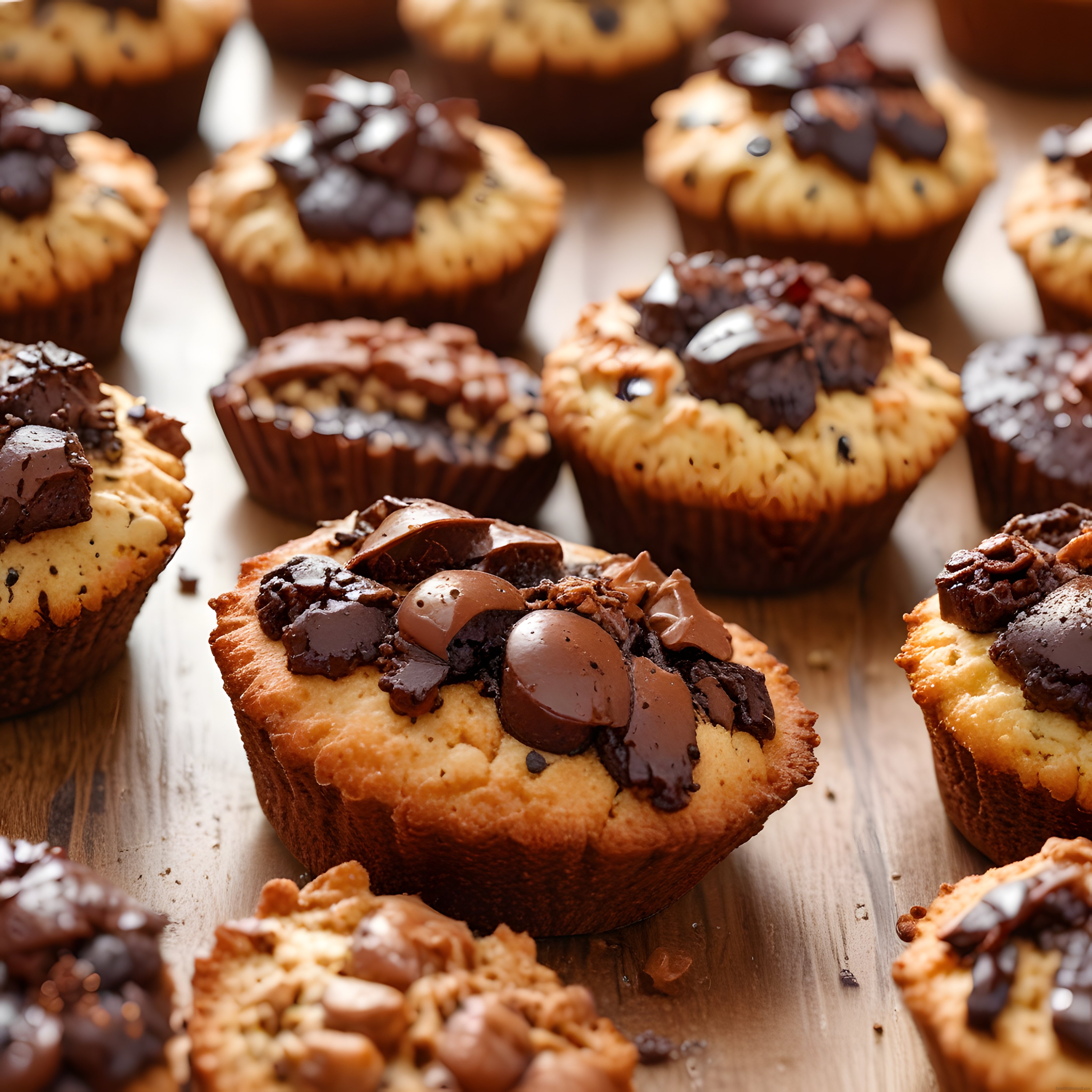 Fırından Yeni Çıkmış Çikolatalı Muffinler: Ev Yapımı Tatlı Keyfi