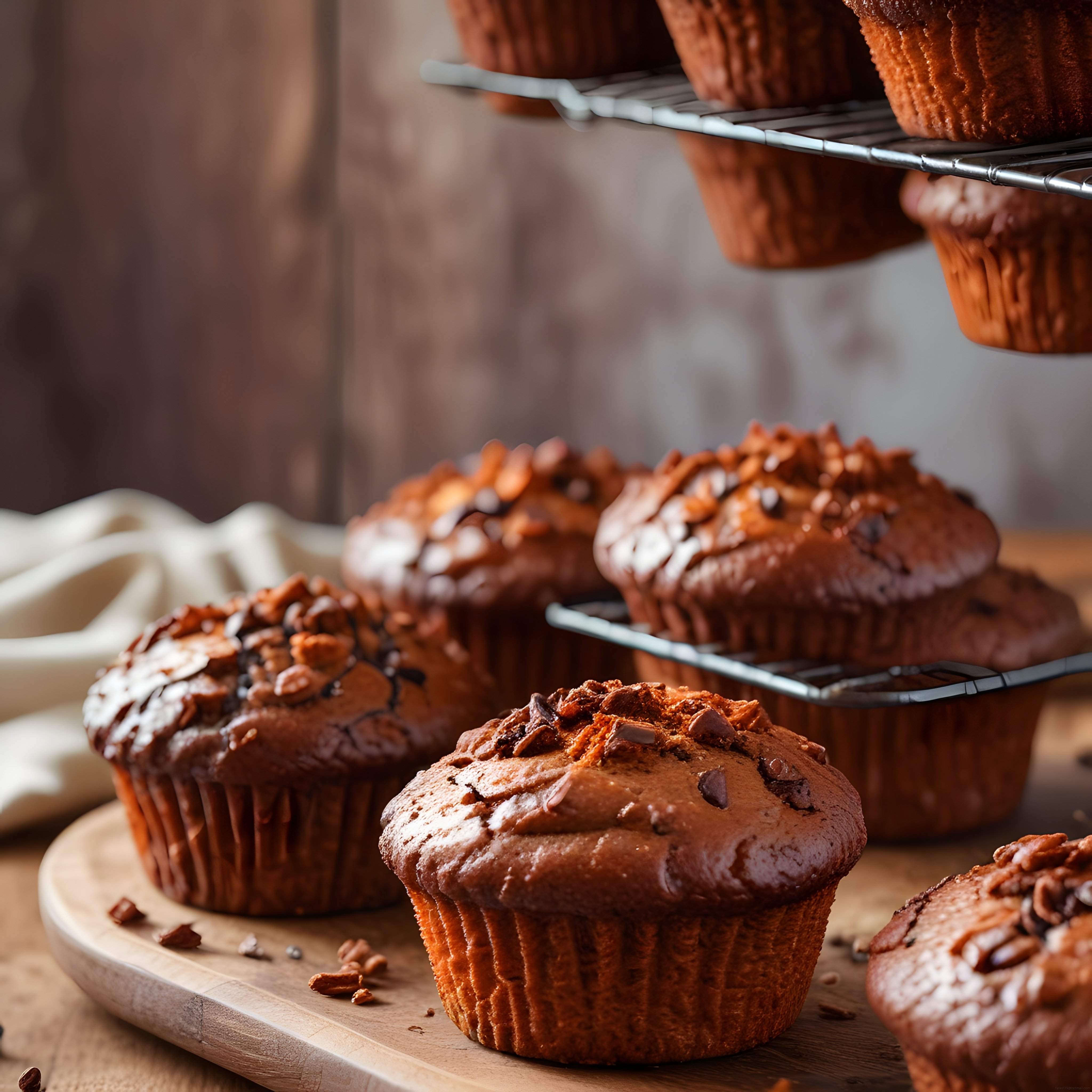 fırından yeni çıkmış çikolatalı muffinler: sıcacık ve mis gibi