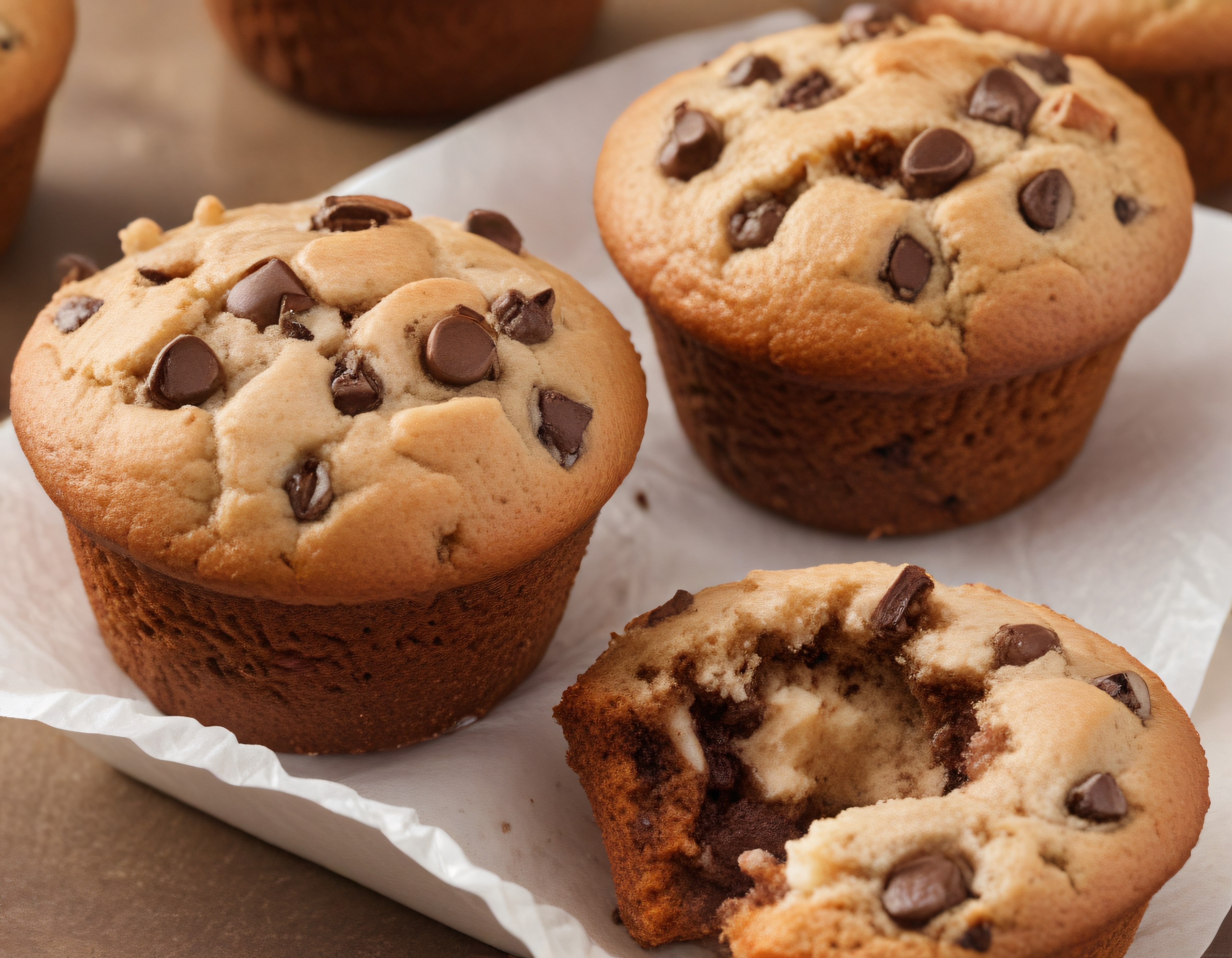 fırından yeni çıkmış çikolatalı muffinler yumuşacık dokusuyla ev yapımı lezzet