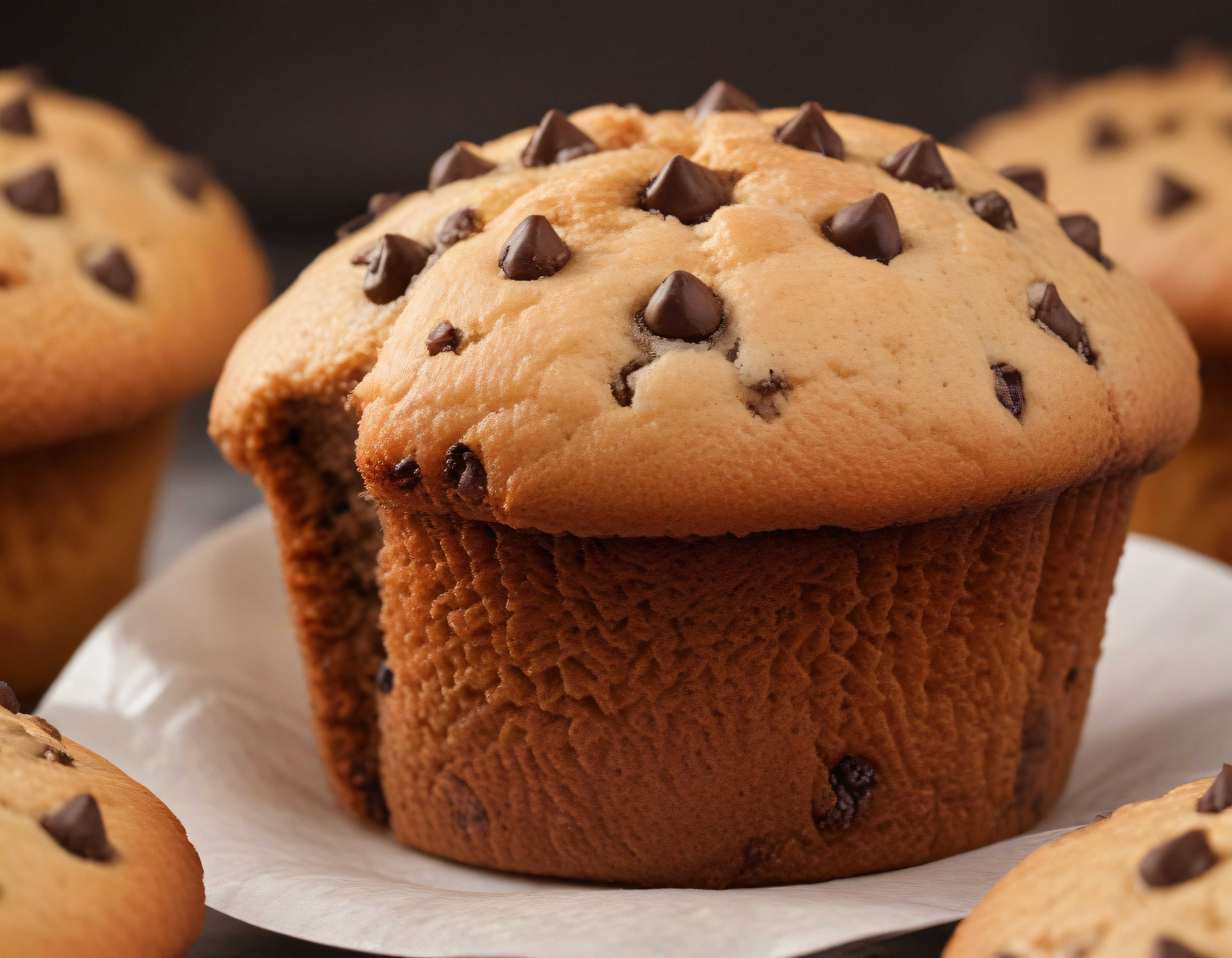 Fırından Yeni Çıkmış Damla Çikolatalı Muffin: Yumuşak Dokulu