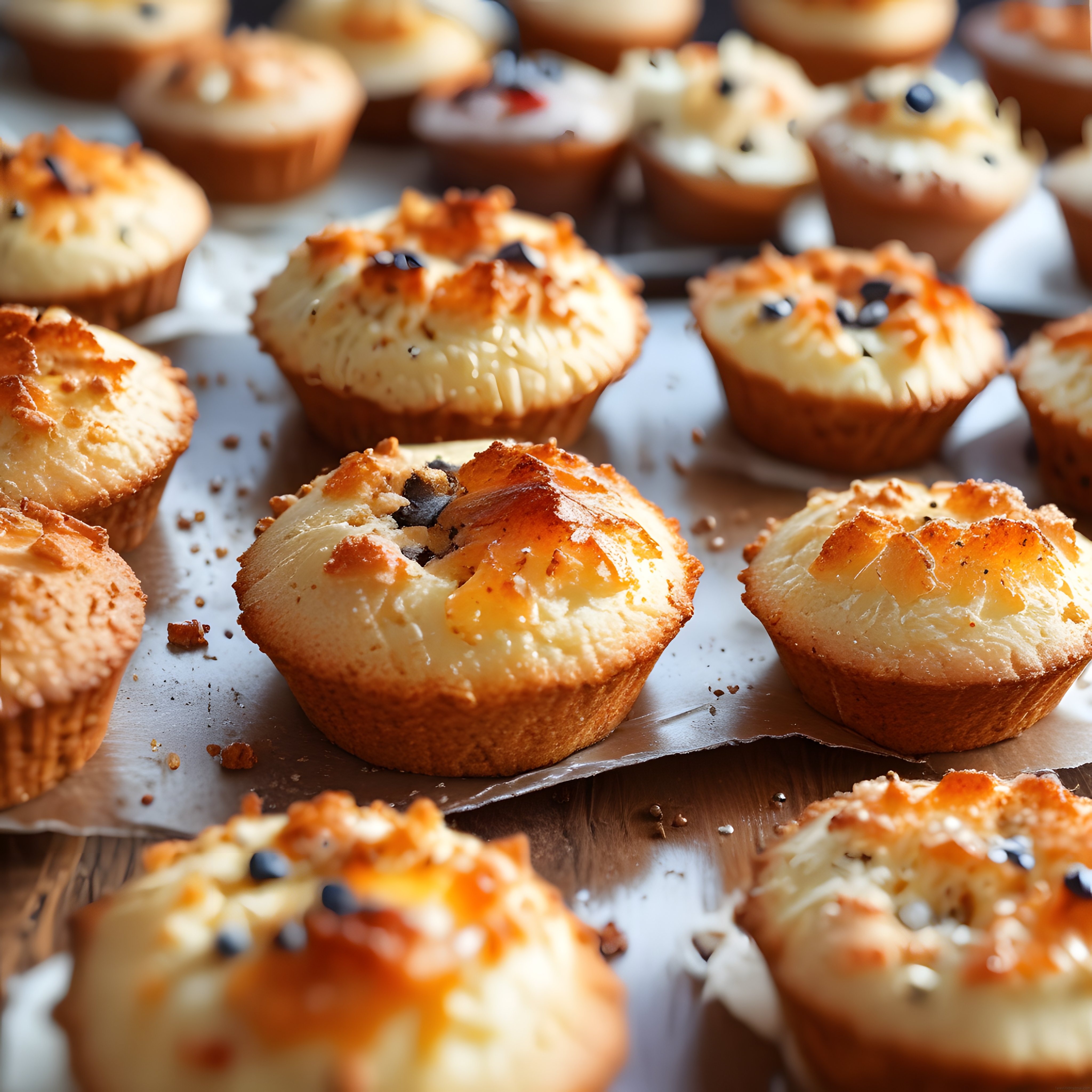 Fırından Yeni Çıkmış Hindistan Cevizli Damla Çikolatalı Muffin Tatlıları