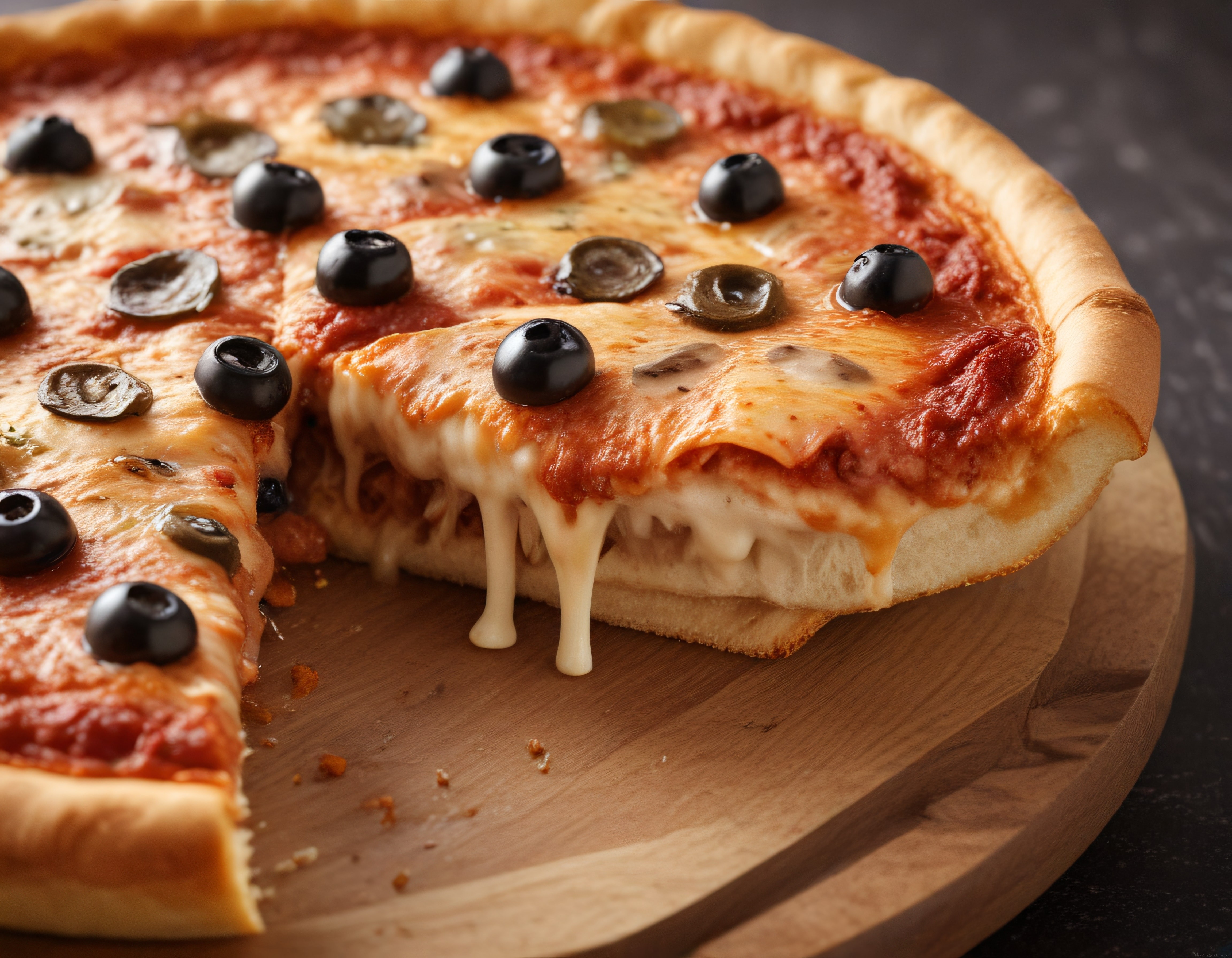 Fırından Yeni Çıkmış Mantarlı Zeytinli Pizza: Kıtır Hamur ve Akışkan Peynir