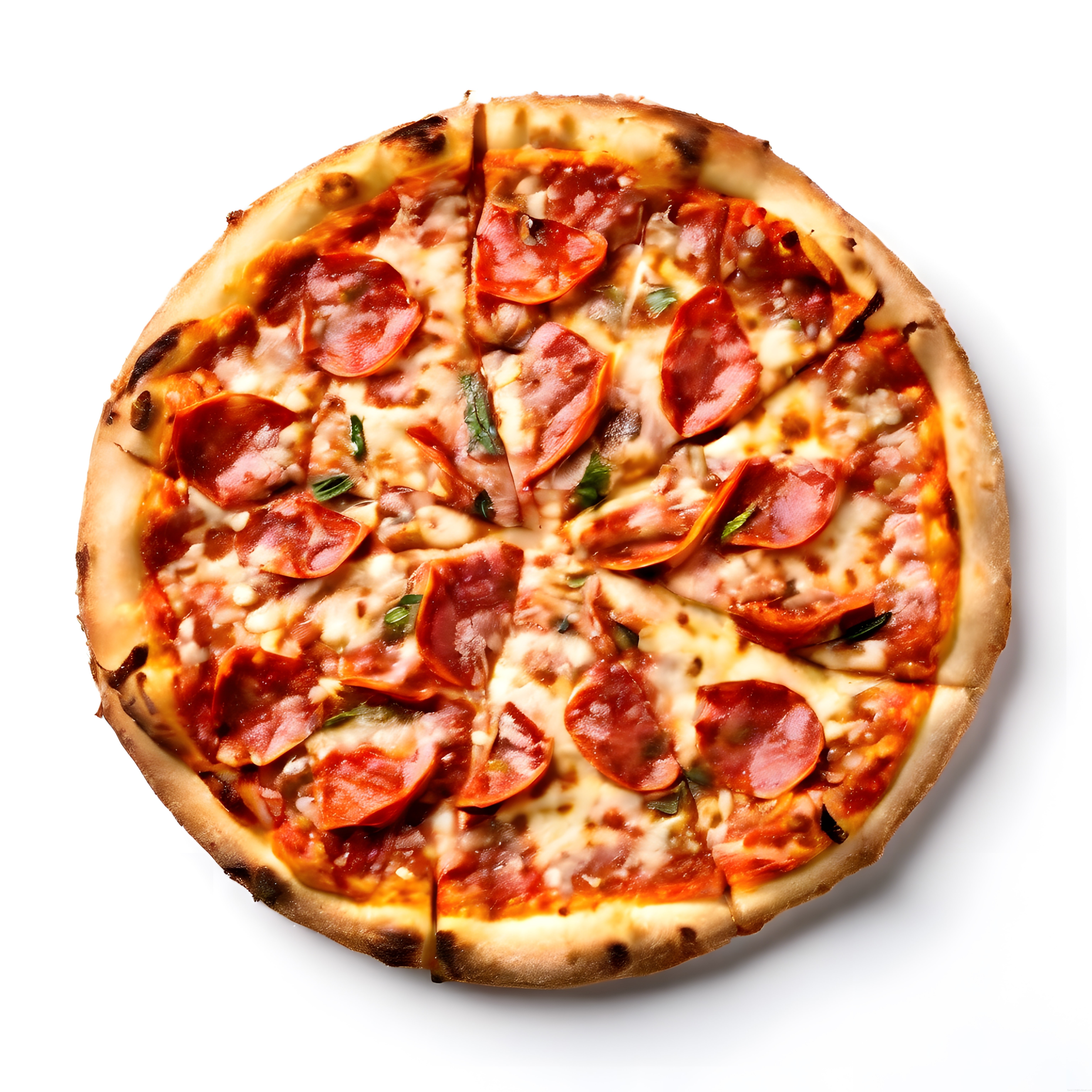 fırından yeni çıkmış pepperoni pizza kızarmış kenarlı mozzarella lezzeti