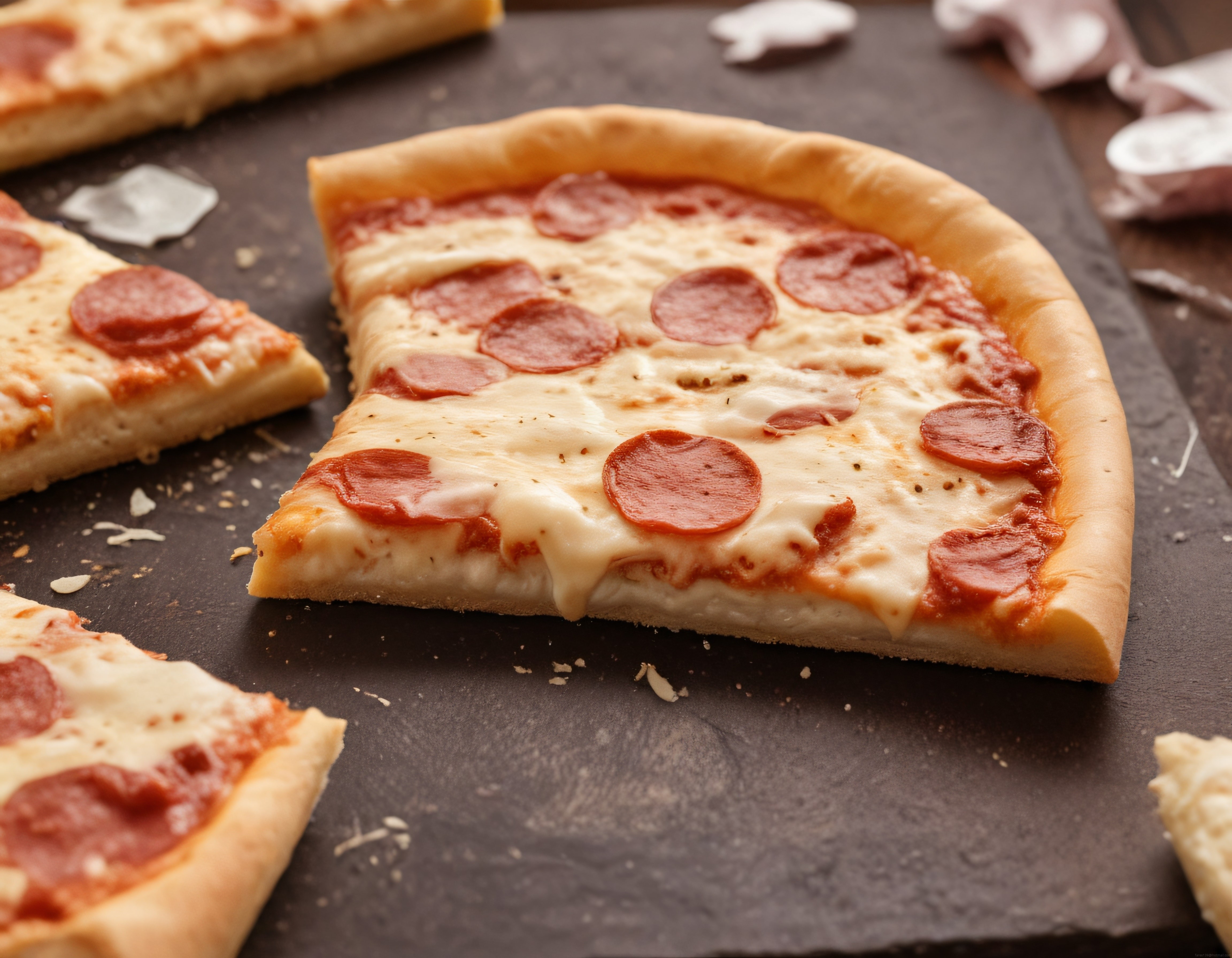 Fırından Yeni Çıkmış Pepperoni Pizza ve Eriyen Mozzarella Lezzeti