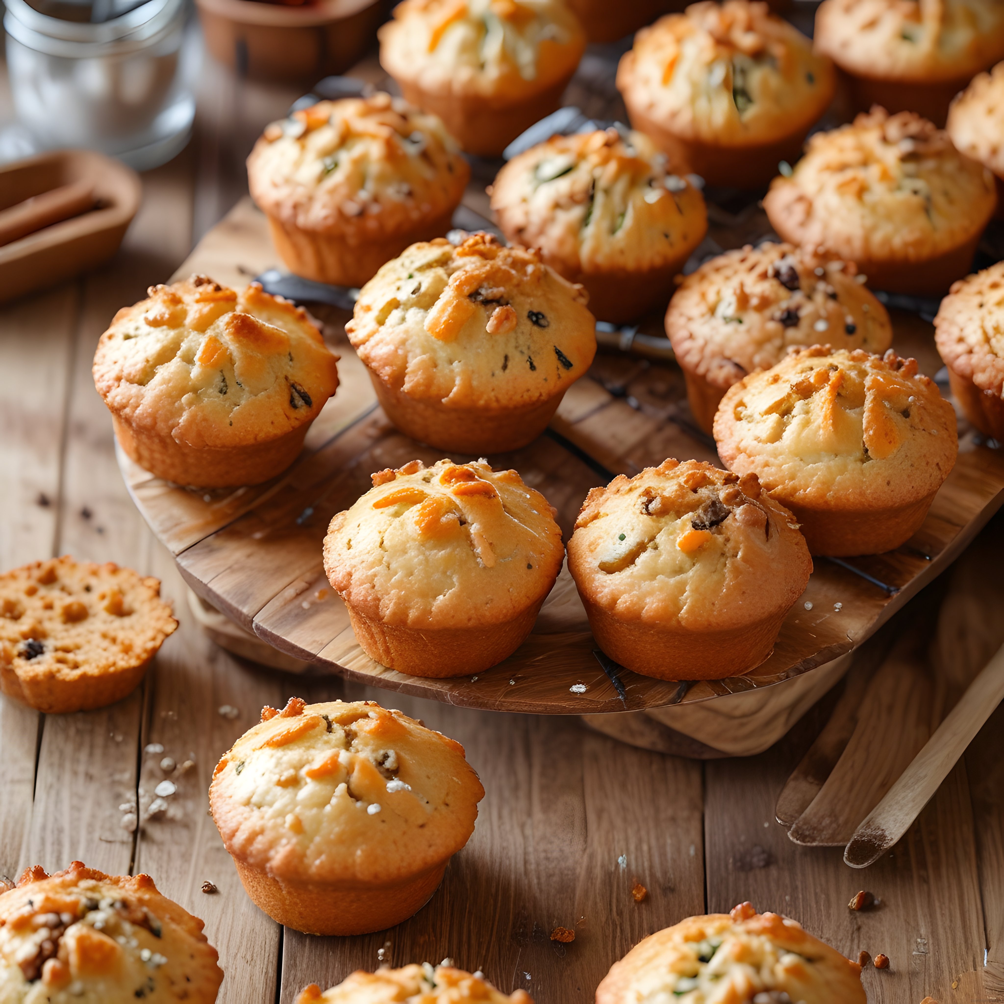 Fırından Yeni Çıkmış Peynirli Otlu Muffinler: Pratik Kahvaltılık Tarif