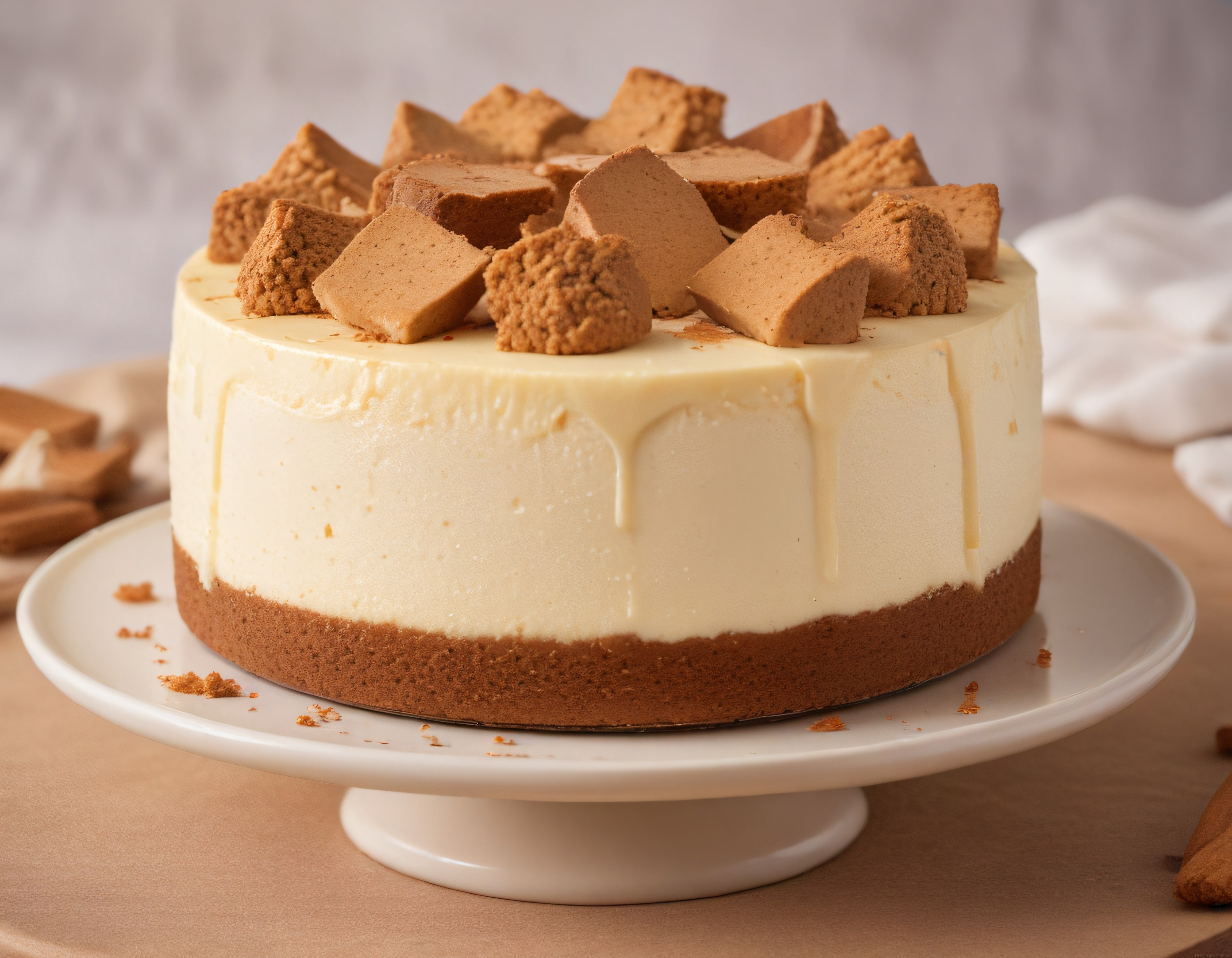 Fırınsız Bisküvili Cheesecake Tarifi: Kremalı Dokusu ve Çatlak Süslemeleri