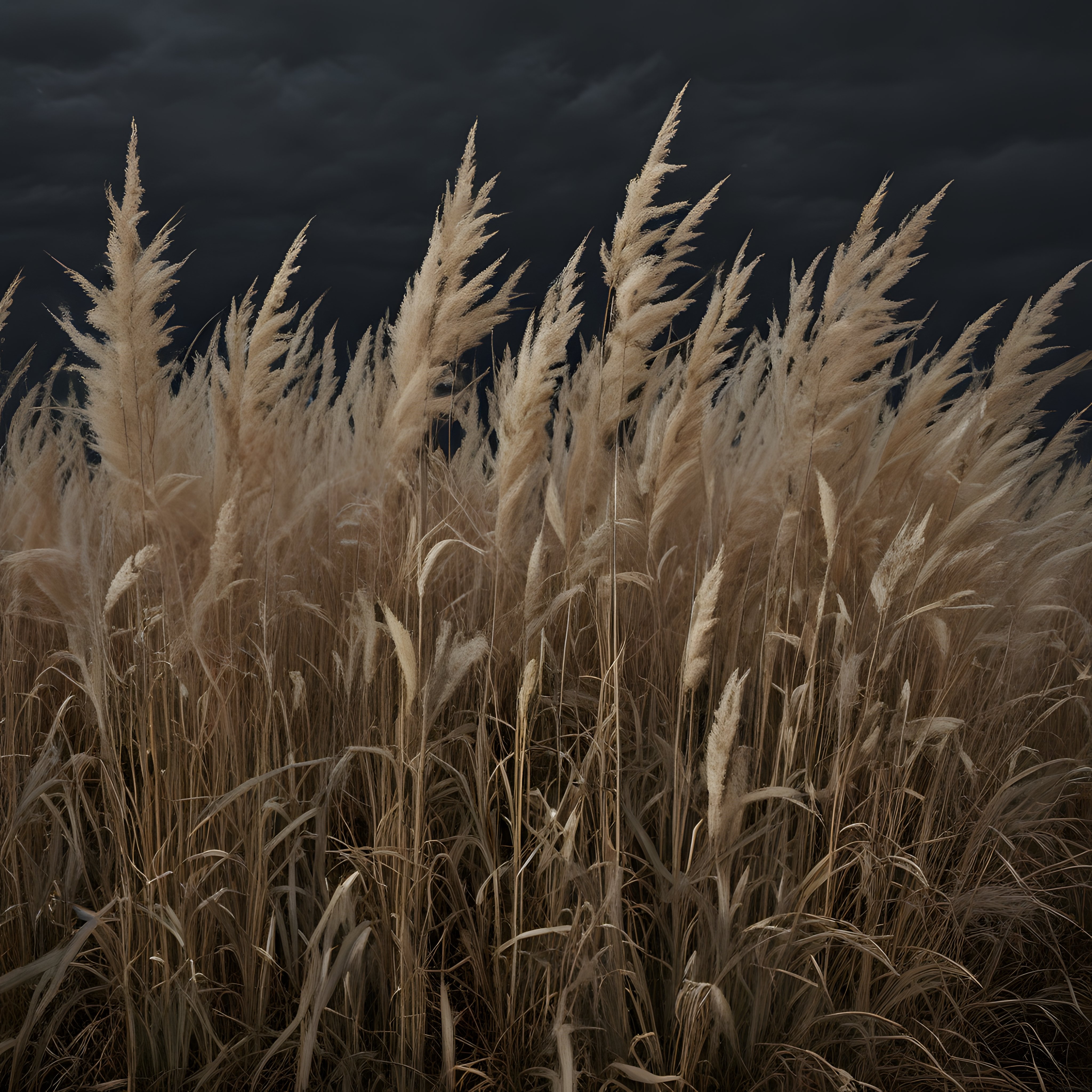 Fırtınalı Gök Yüzüne Karşı Savrulan Pampas Çimenlerinin Melankolik Güzelliği