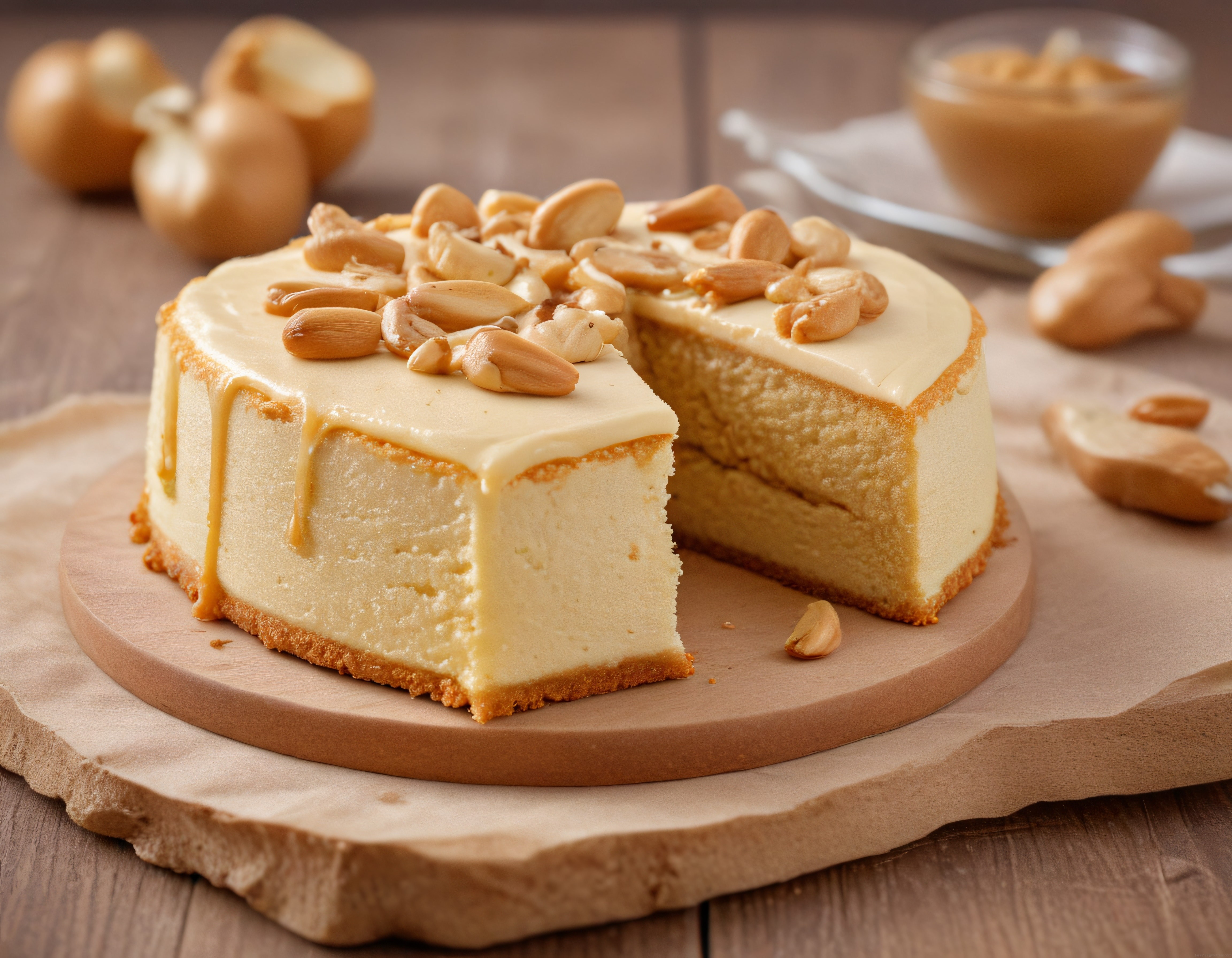 Fıstık Ezmeli Cheesecake: Kremalı Dokusu ve Fıstık Süslemesiyle Özel Tatlı Fıstık Ezmeli Cheesecake: Kremalı Dokusu ve Fıstık Süslemesiyle Özel Tatlı
