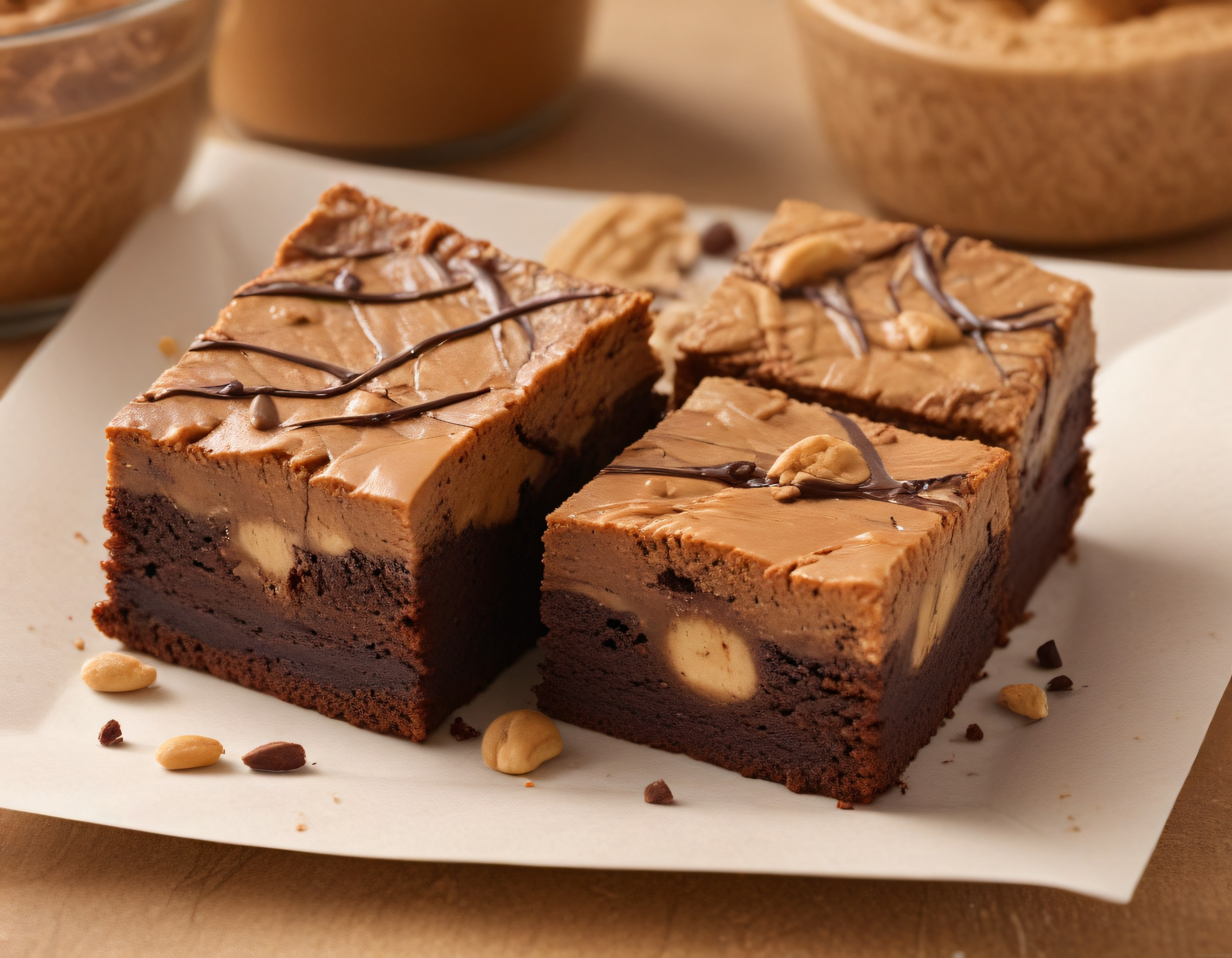 Fıstık Ezmeli Çikolatalı Brownie Dilimleri: Ev Yapımı Tatlı Tarifi