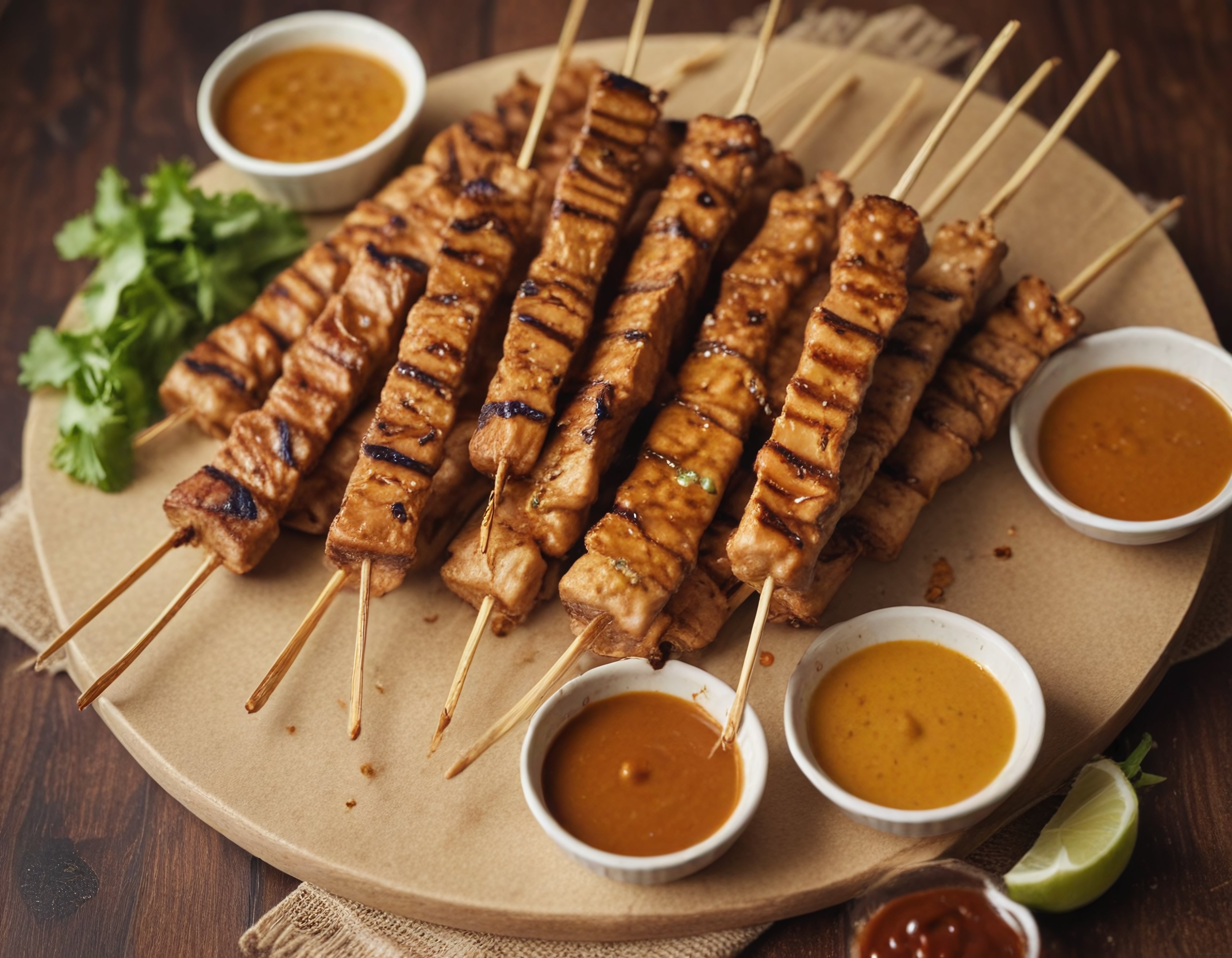 Fıstık Soslu Izgarada Tavuk Şiş: Asya Usulü Barbekü Sunum ve Lezzetli Soslar