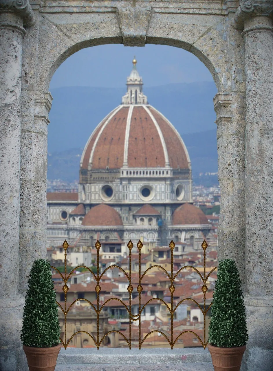Floransa Duomo katedrali tarihi mimari detayı - Italia seyahat fotoğrafı