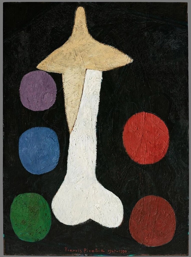 Francis Picabia Soyut Kompozisyonu: Siyah Zeminde Renkli Daireler ve Biçimler