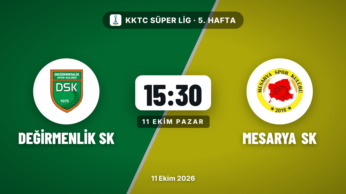 Değirmenlik SK, Mesarya SK'yi konuk edecek