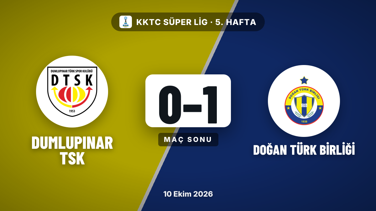 Doğan Türk Birliği, Dumlupınar TSK'yi 1-0 yendi