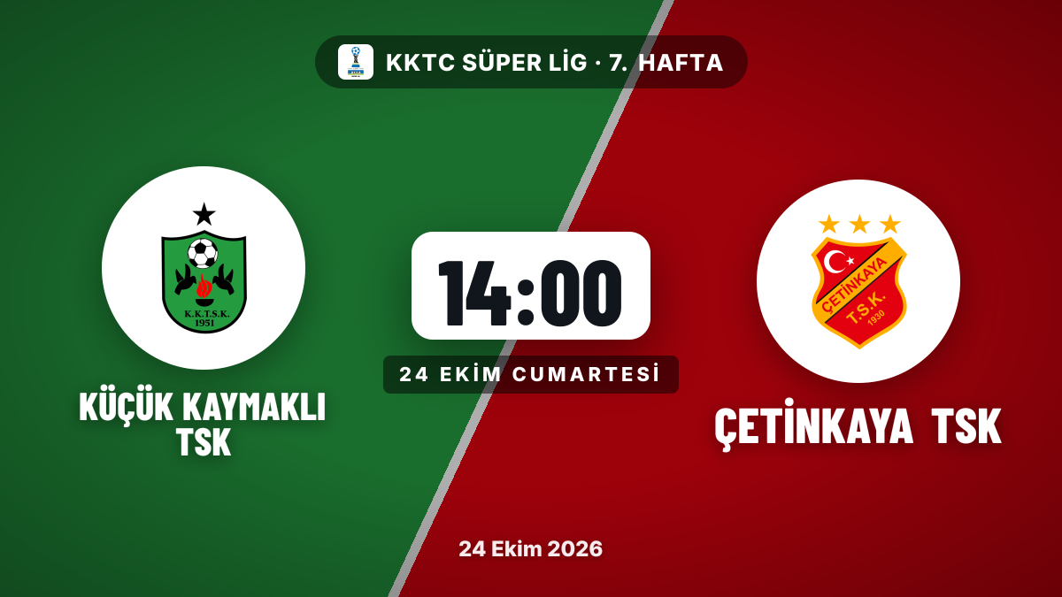 Küçük Kaymaklı TSK, Çetinkaya TSK'yi konuk edecek