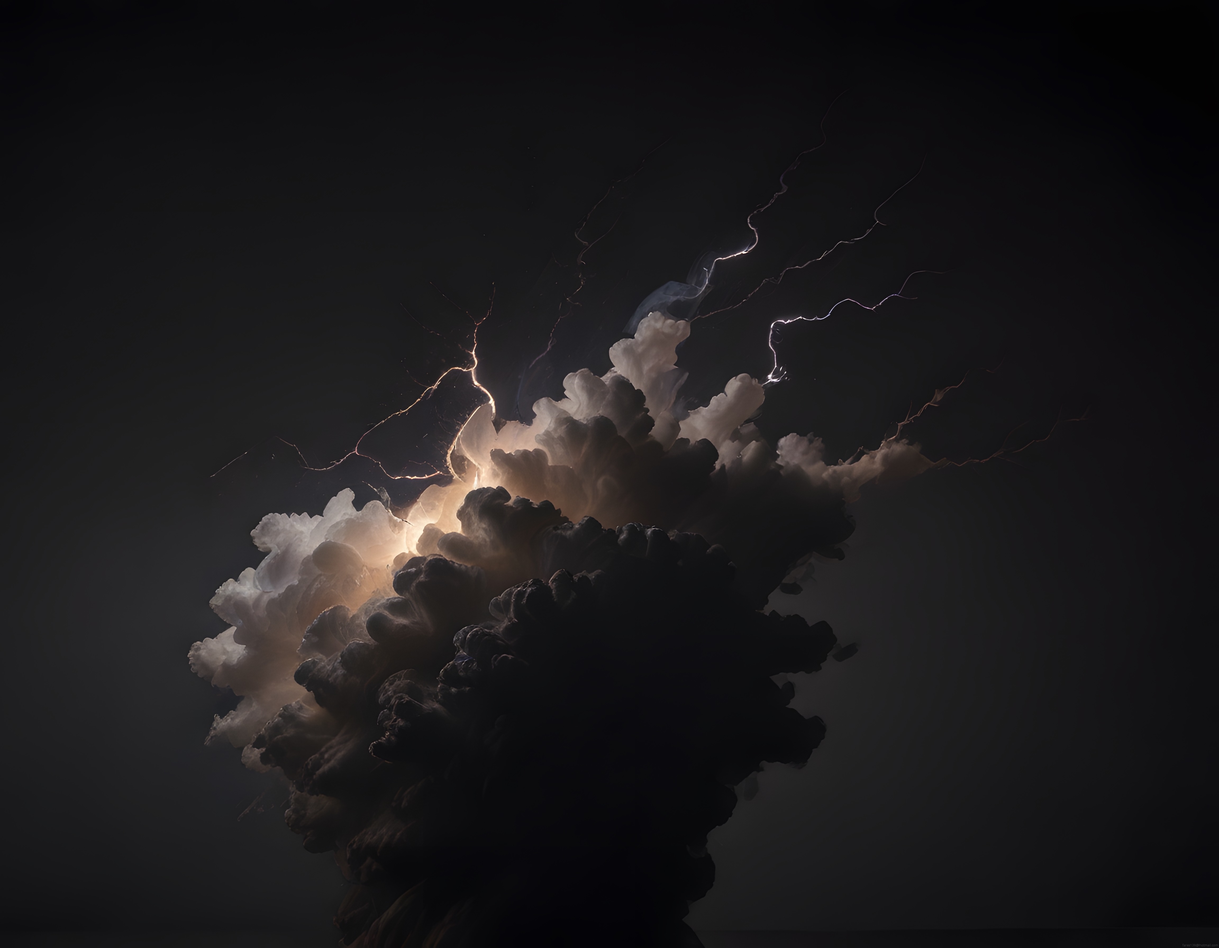 Gece Göklerinde Yıldırım Fırtınası: Dramatik Bulutlar ve Elektrikli Atmosfer