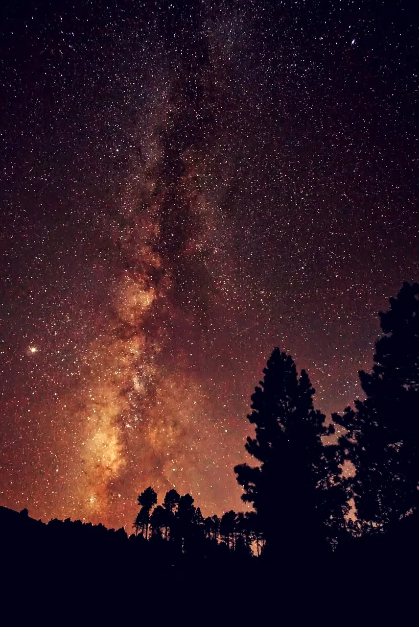 Gece gökyüzü yıldızlarla dolu - galaksi manzarası