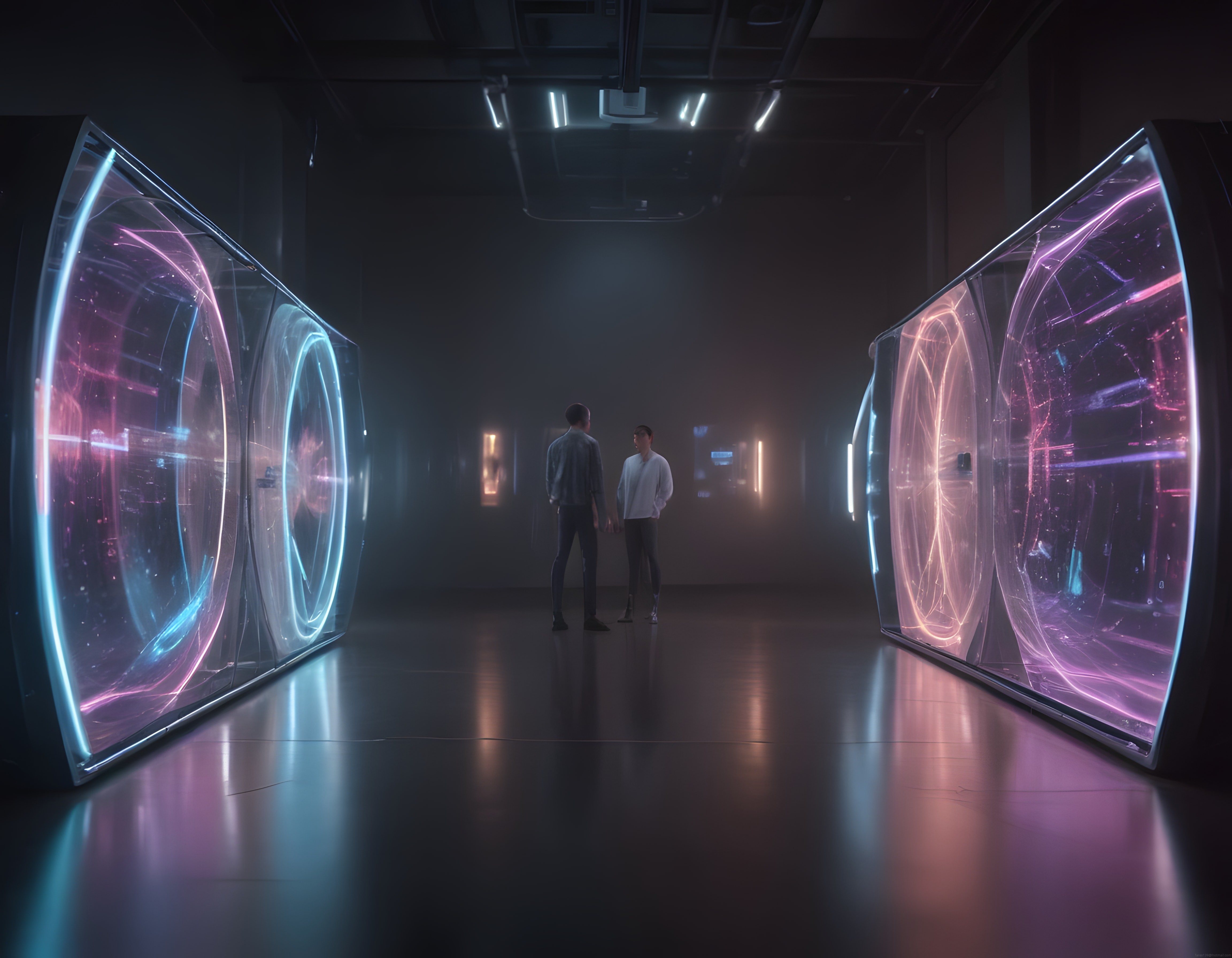 Geleceğin Dijital Sanat Galerisinde Işık ve Renklerin Büyüleyici Uyumu