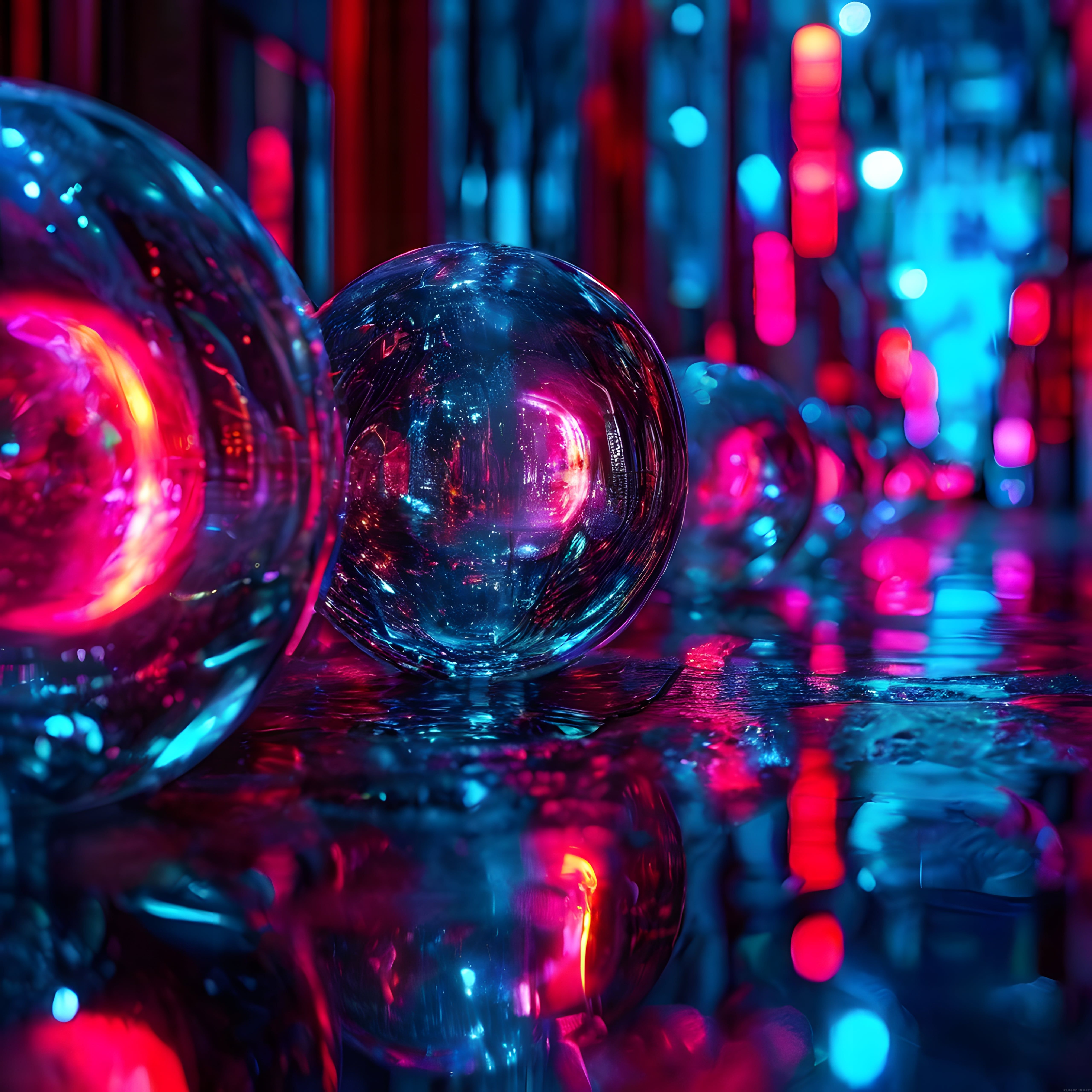 Geleceğin Esintisi: Neon Aydınlatmalı Cam Kürelerde Büyüleyici Işık Oyunları