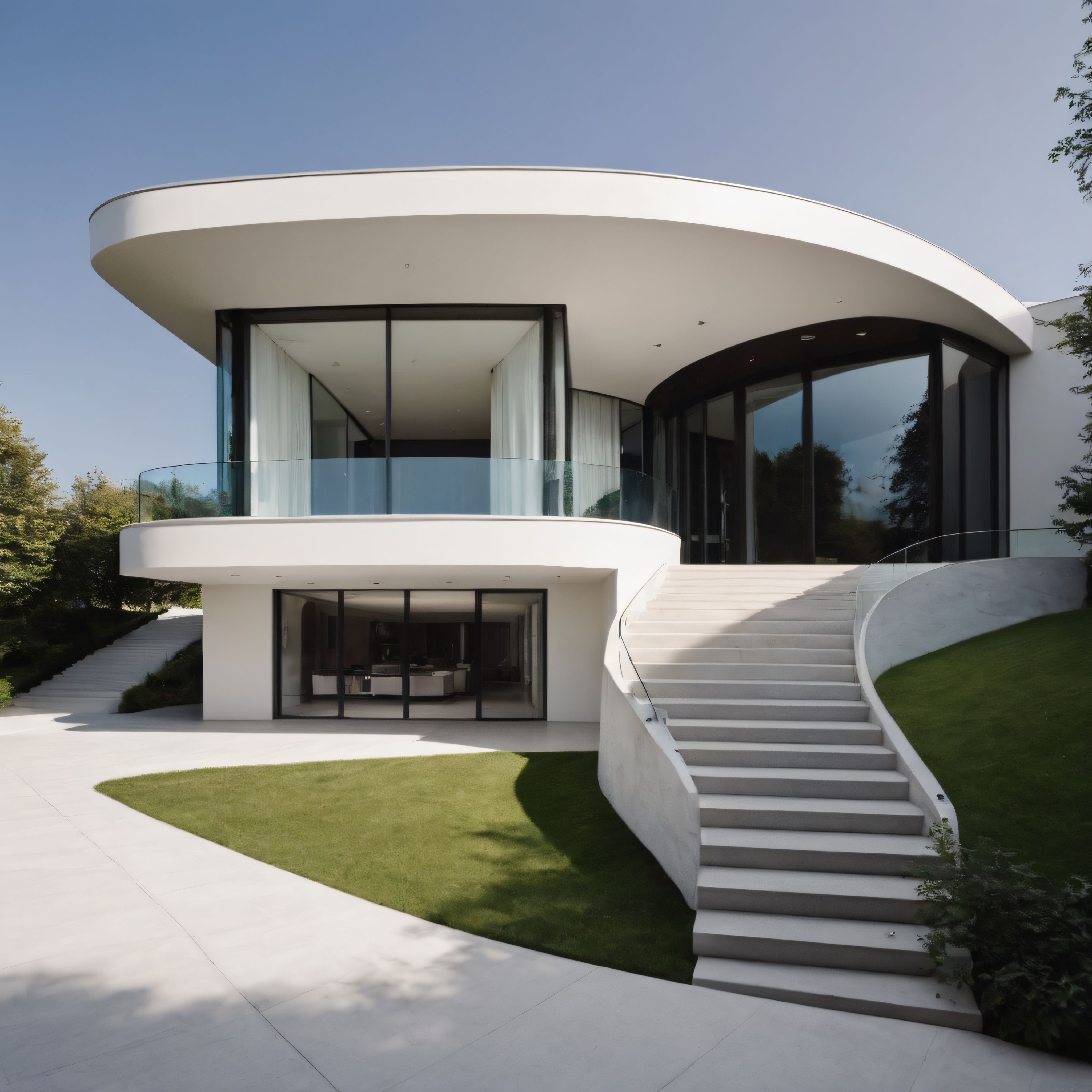 Geleceğin Estetiğini Yansıtan Organik Formlu Beyaz Modern Villa Tasarımı