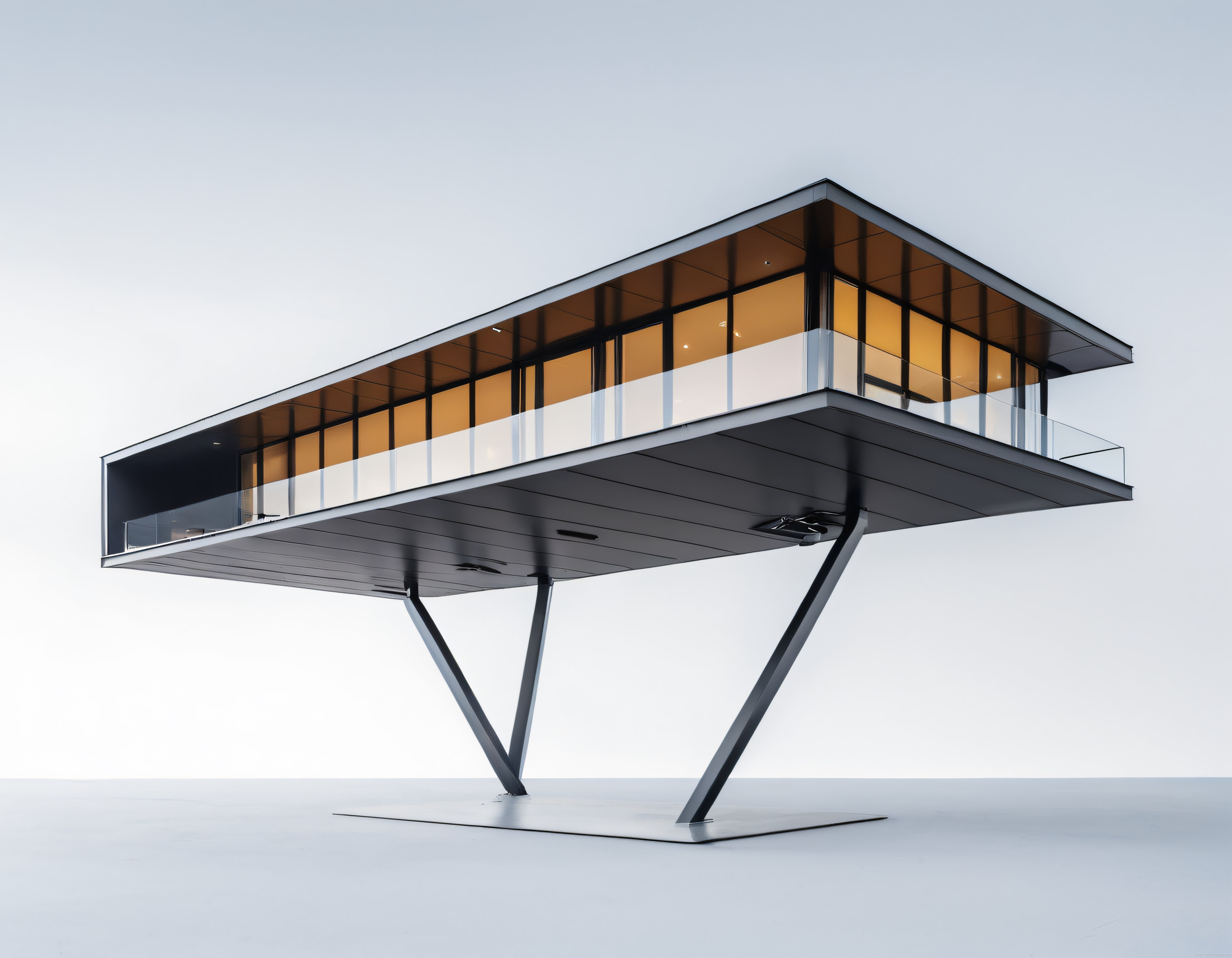 Geleceğin Evleri: Havadaki Süspansiyonlu Minimalist Cam Villa Tasarımı