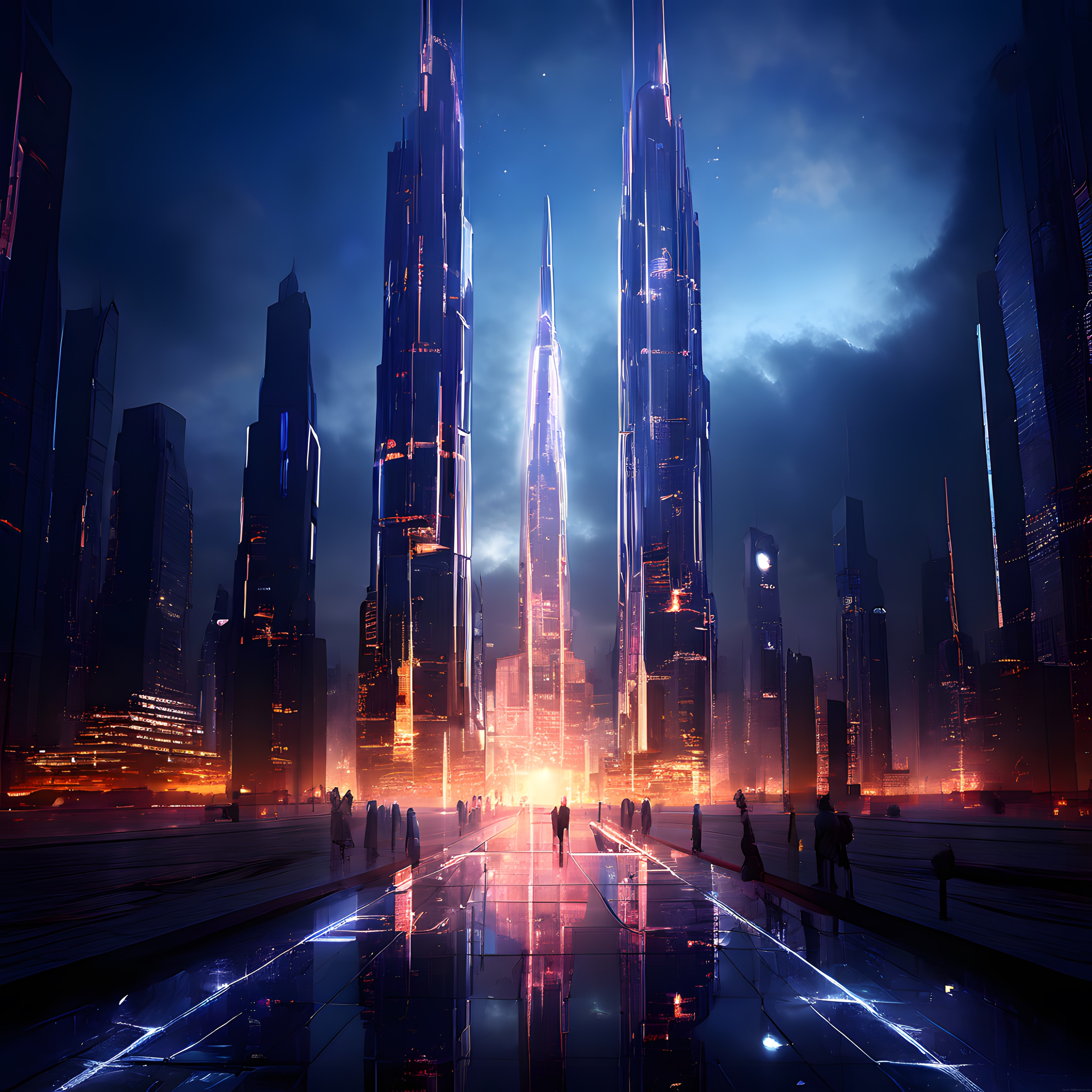 Geleceğin Işıklı Metropolü: Cyberpunk Şehir Manzarası ve Neon Yansımalar