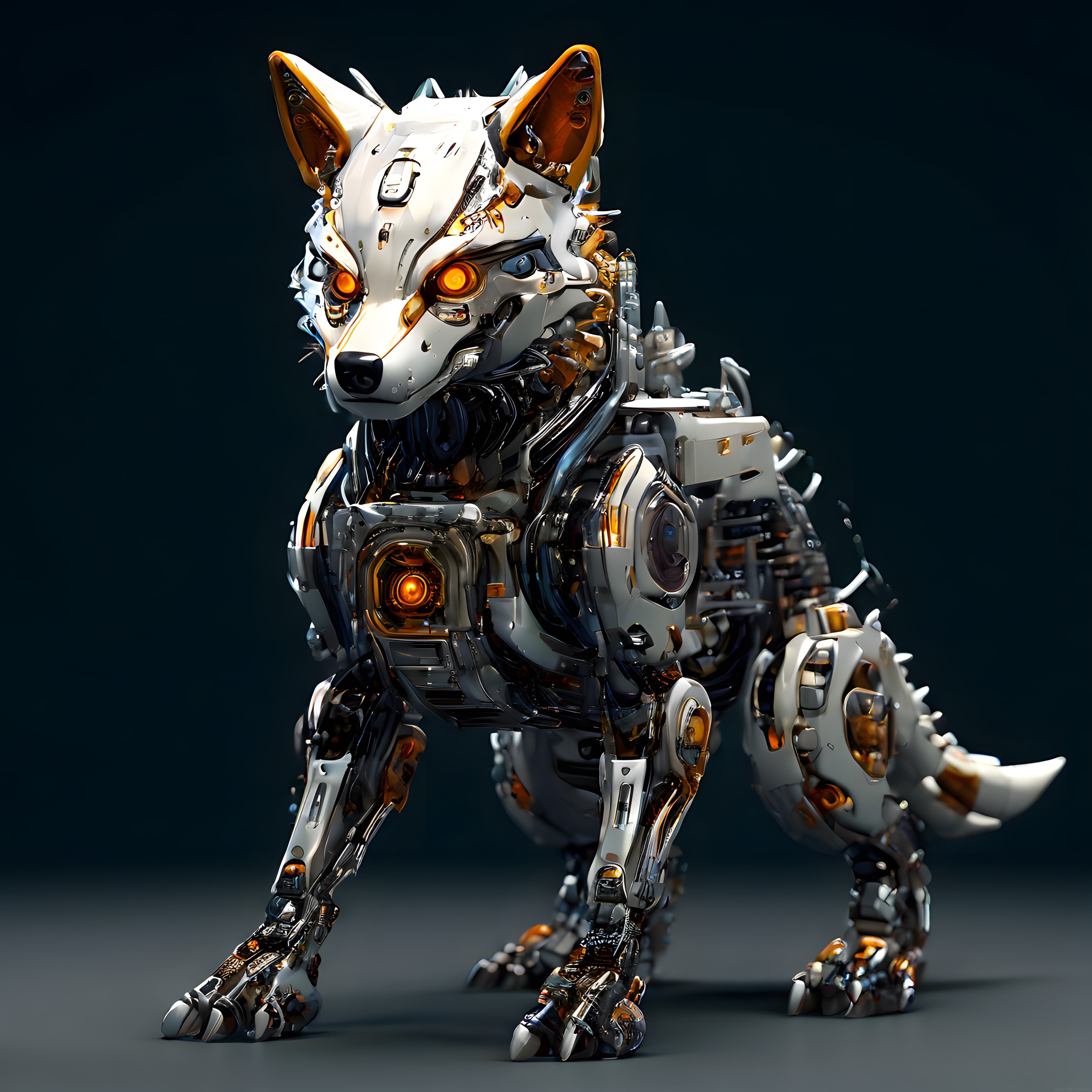 Geleceğin Makine Kurtu: Cyberpunk Robotik Canavarın 3D Görsel Tasarımı Geleceğin Makine Kurtu: Cyberpunk Robotik Canavarın 3D Görsel Tasarımı