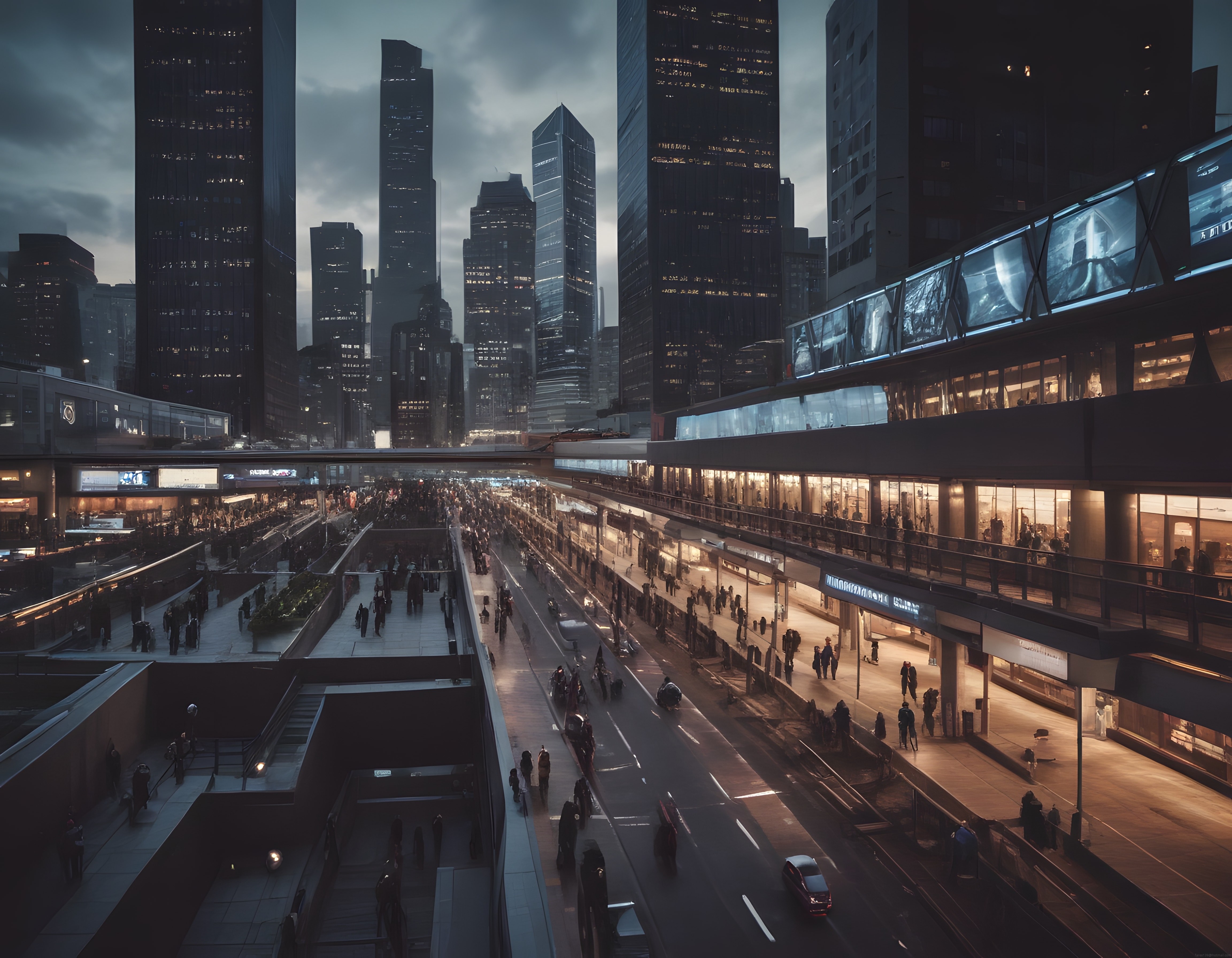 Geleceğin Metropolünde Yaşam: Cyberpunk Şehir Manzarası ve Modern Mimari