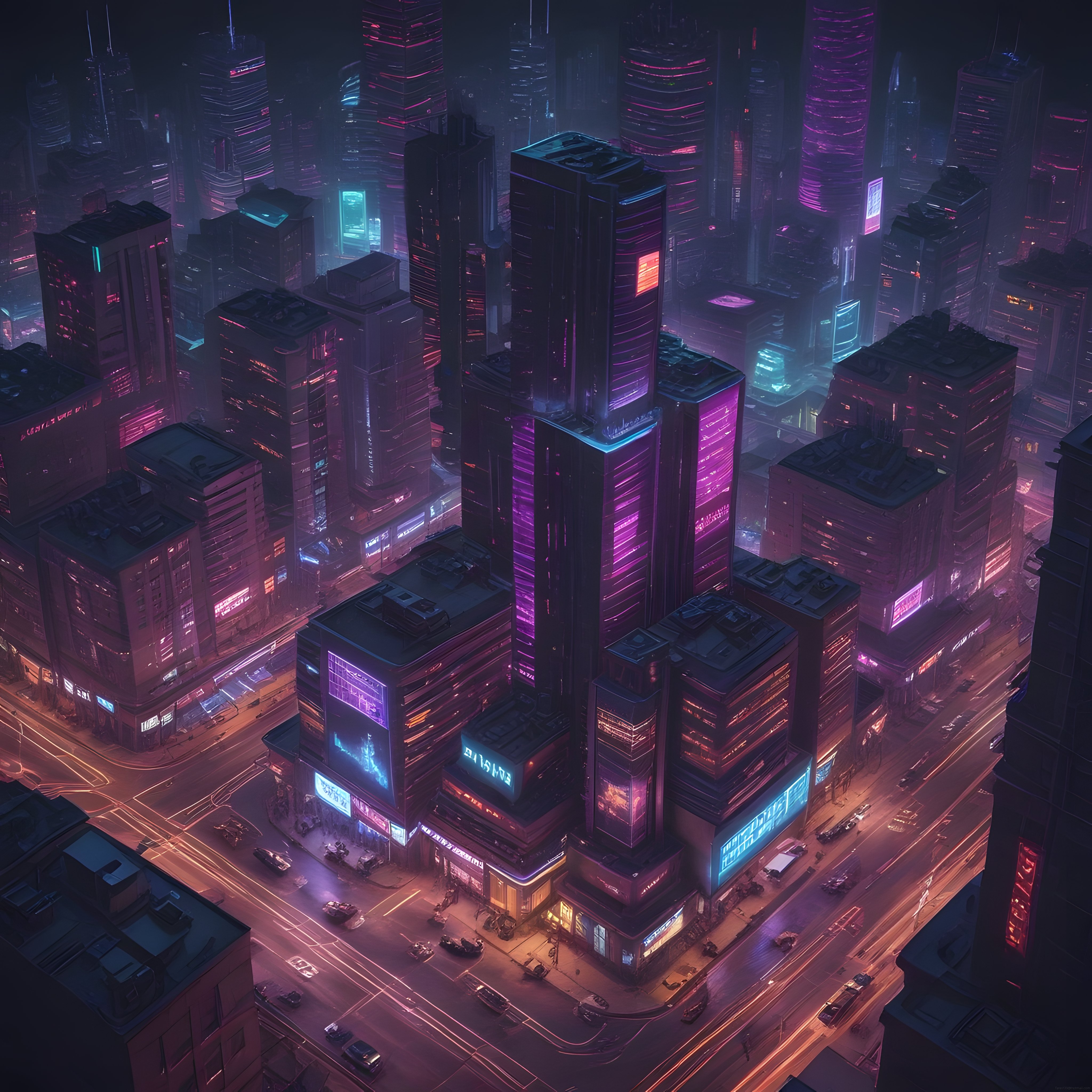 Geleceğin Neon Şehri: Cyberpunk Atmosferde Büyüleyici Gece Metropolü
