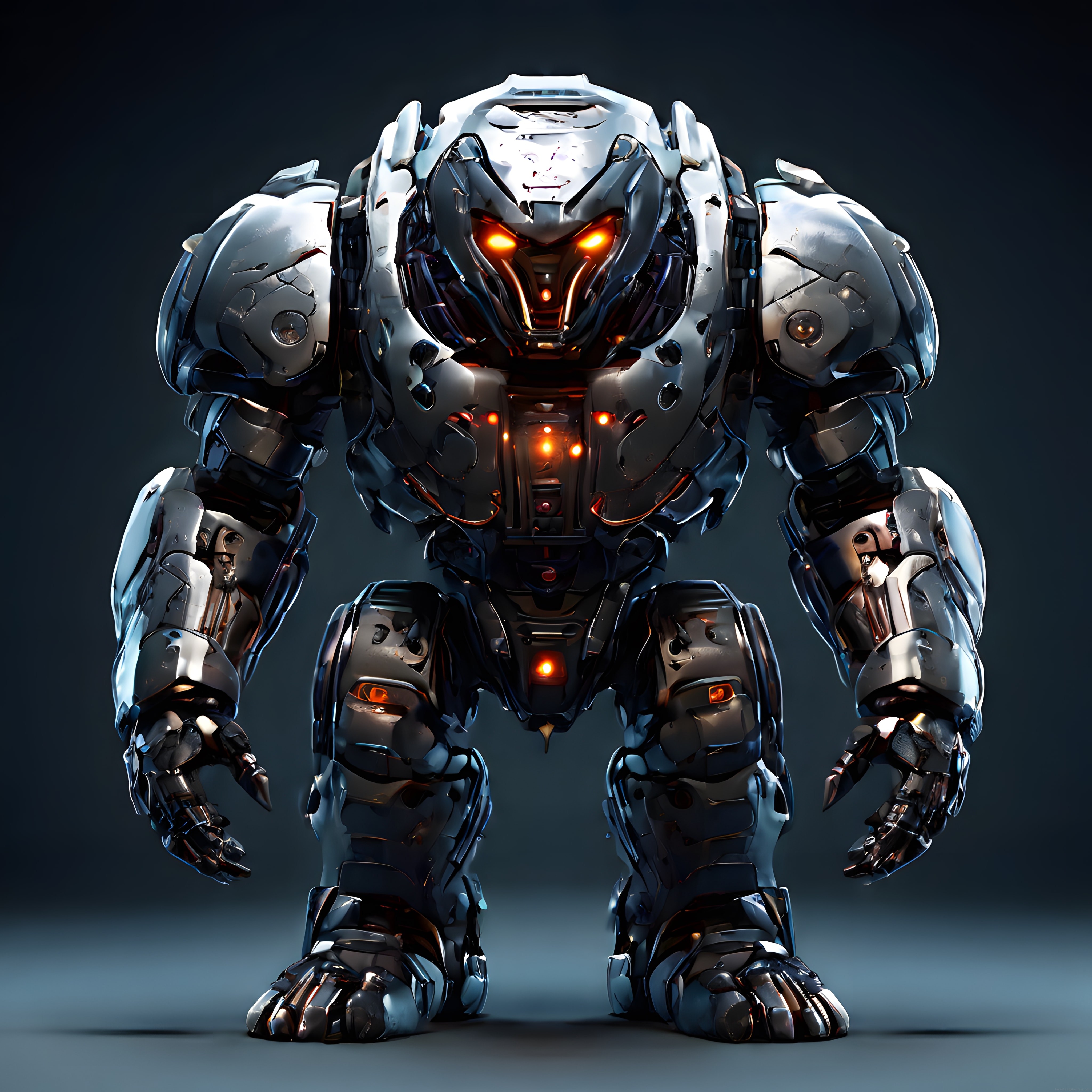 Geleceğin Savaş Makinesi: Parlayan Gözleriyle Dev Mecha Robot Tasarımı