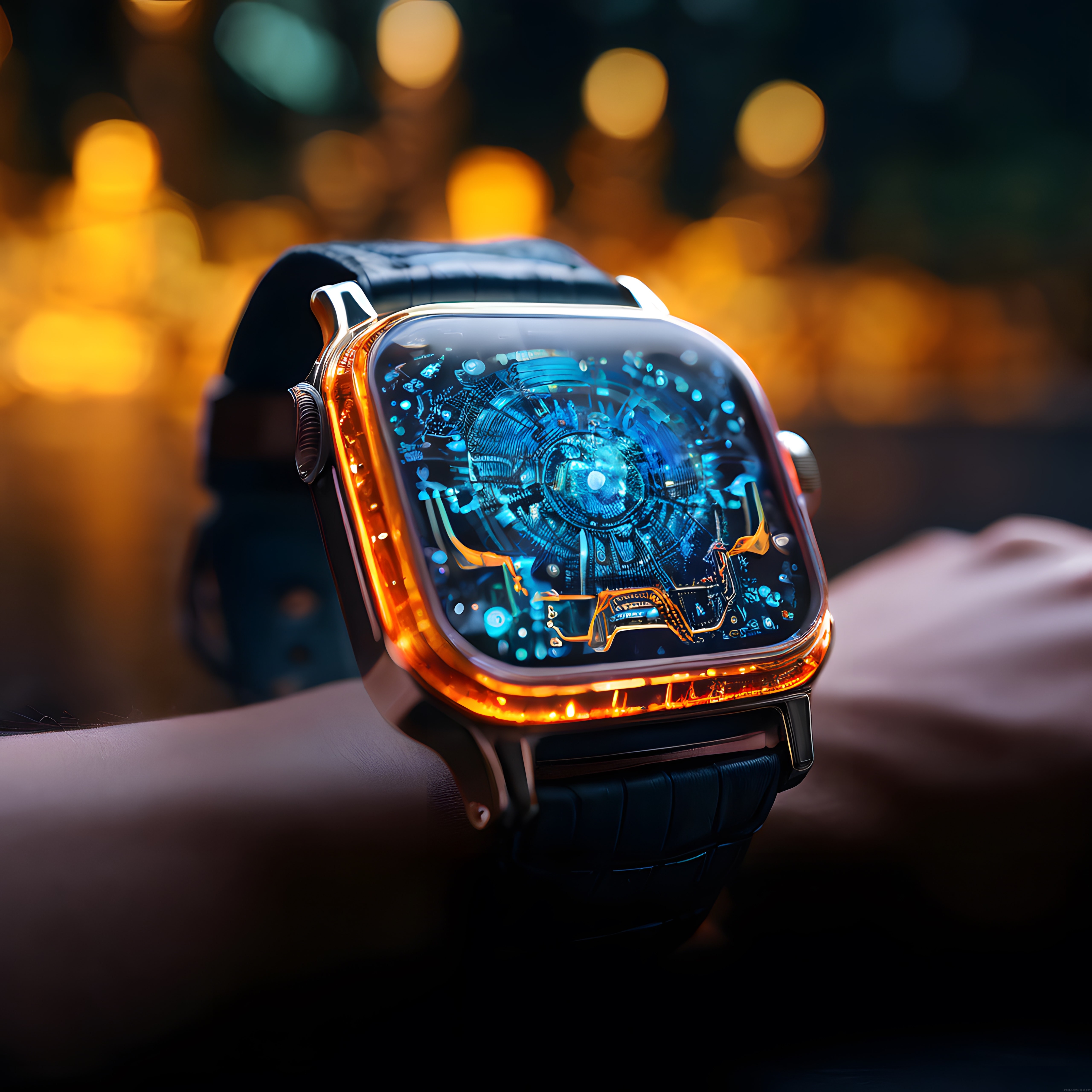 Geleceğin Teknolojisi: Neon Işıklı Akıllı Saat ve Hologram Arayüz