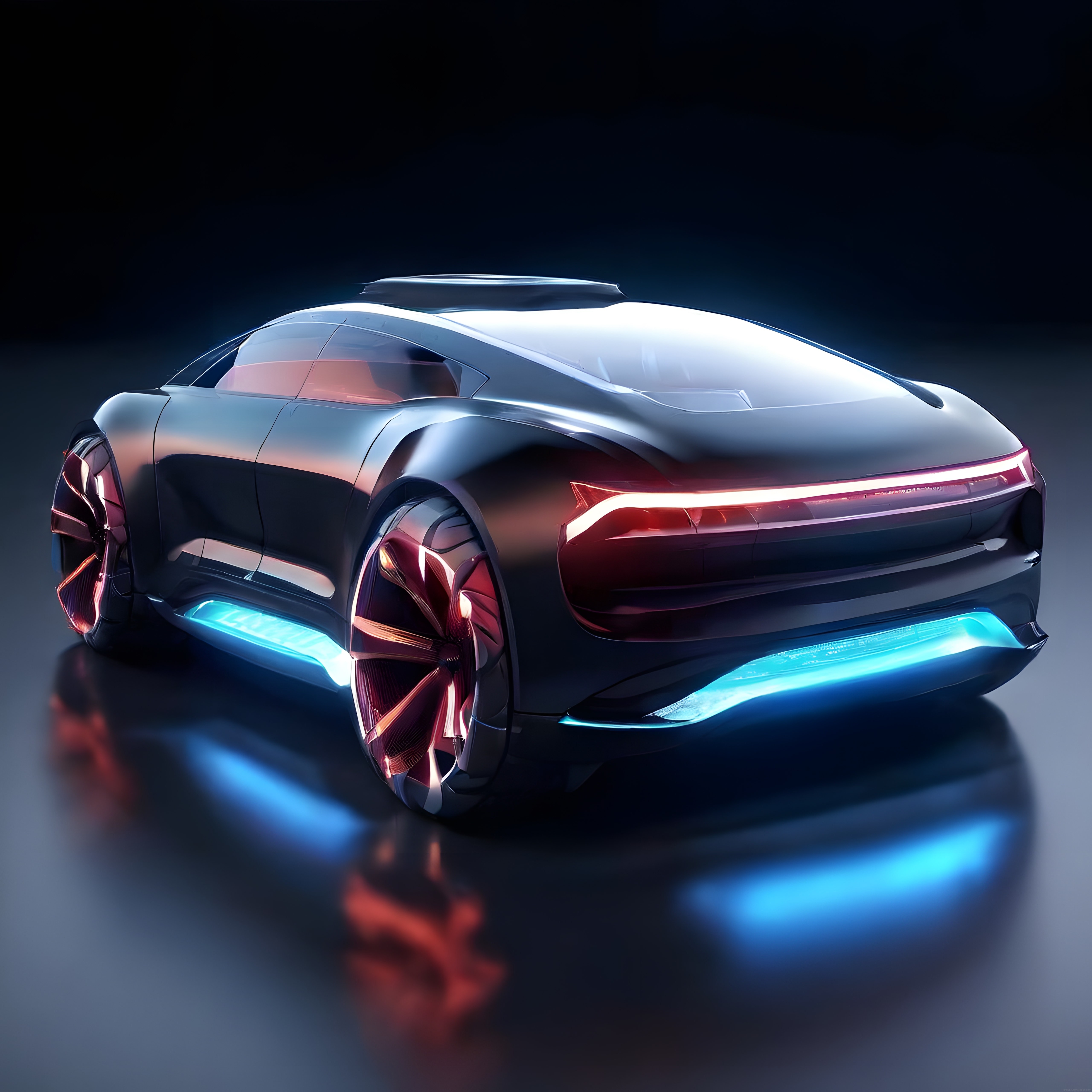 Geleceğin Yollarında: Neon Aydınlatmalı Futuristik Konsept Spor Otomobil
