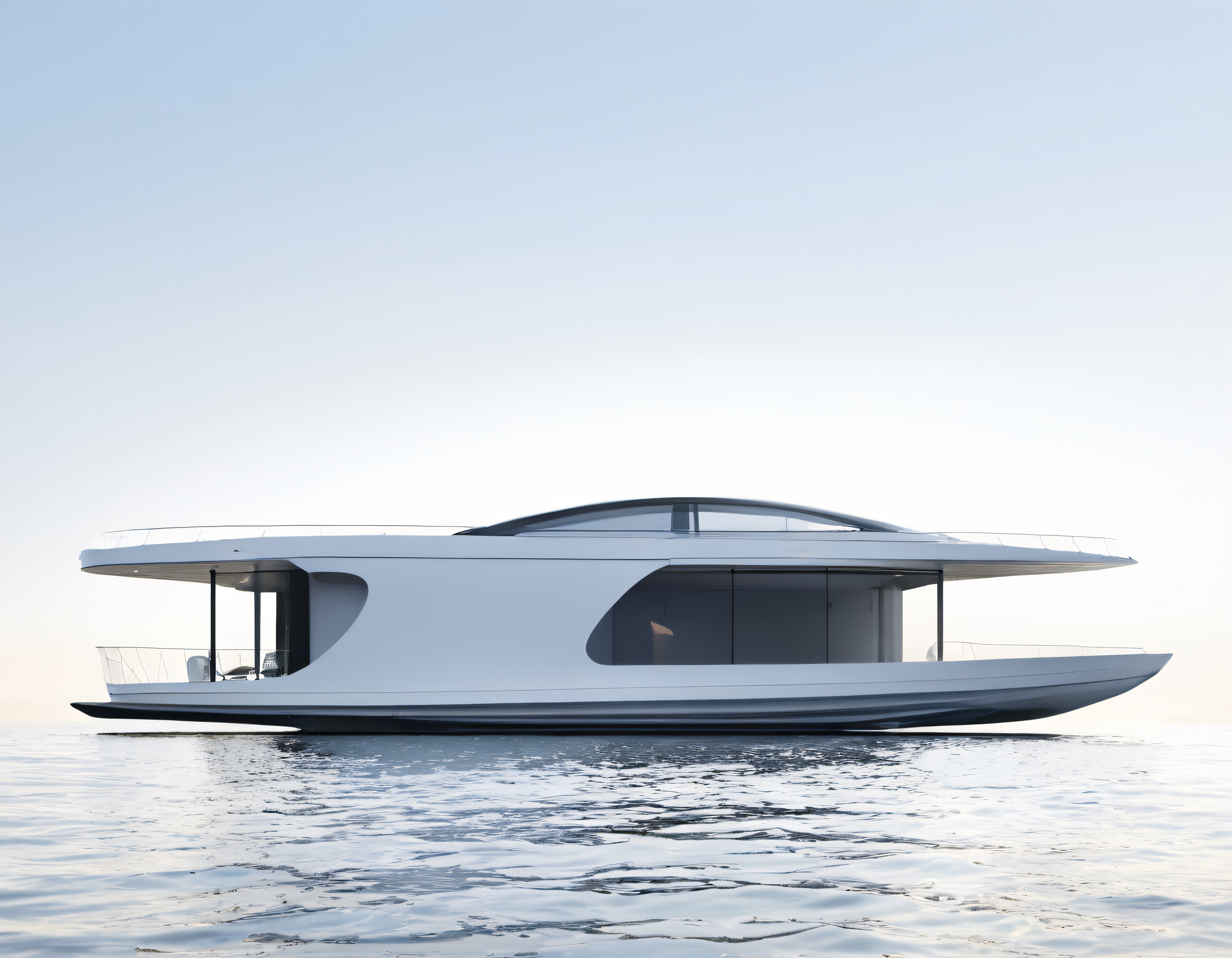 Geleceğin Yüzen Evi: Minimalist ve Lüks Tasarımıyla Modern Bir Houseboat