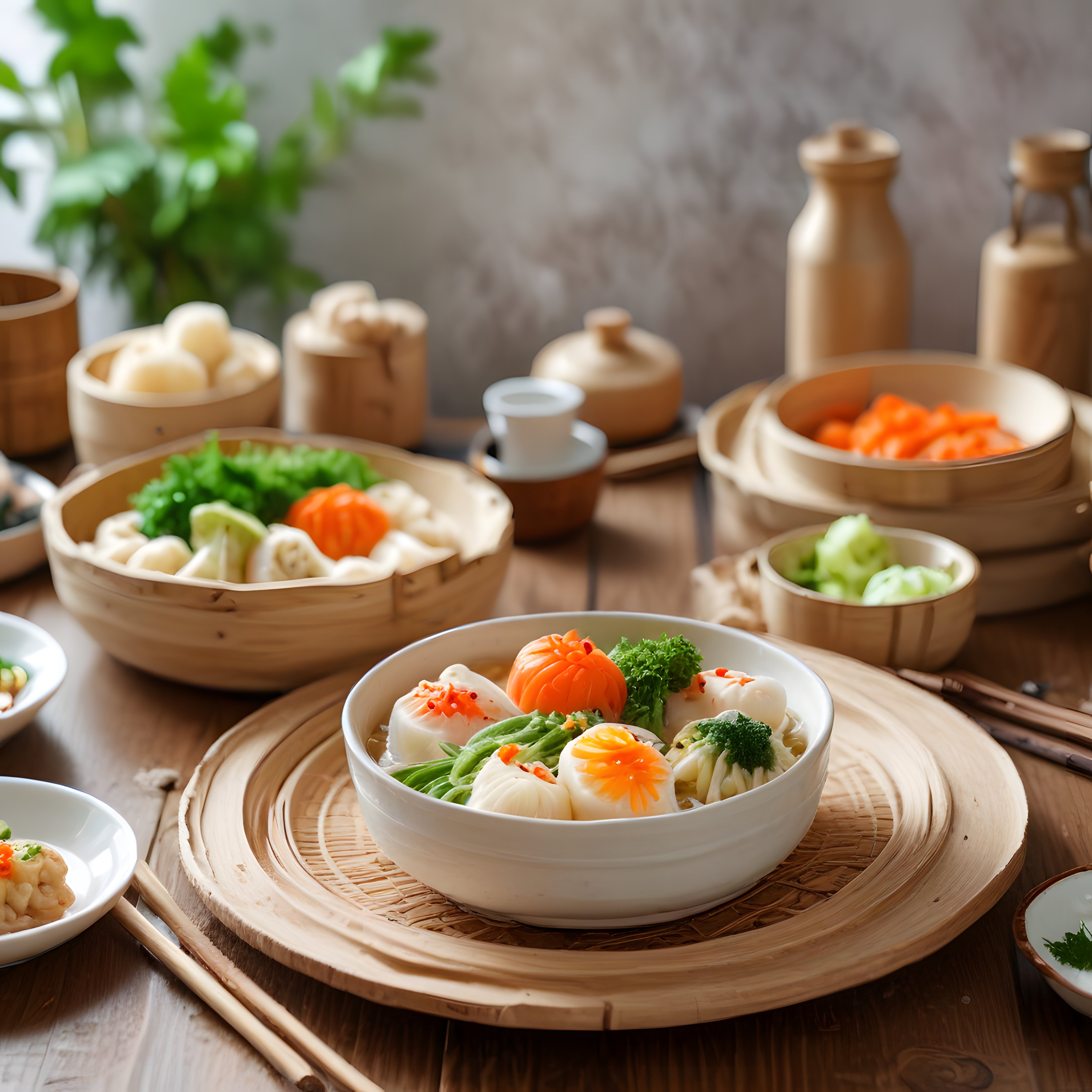 Geleneksel Asya Mutfağından Büyüleyici Bir Dim Sum Sofrası ve Sunum Detayları
