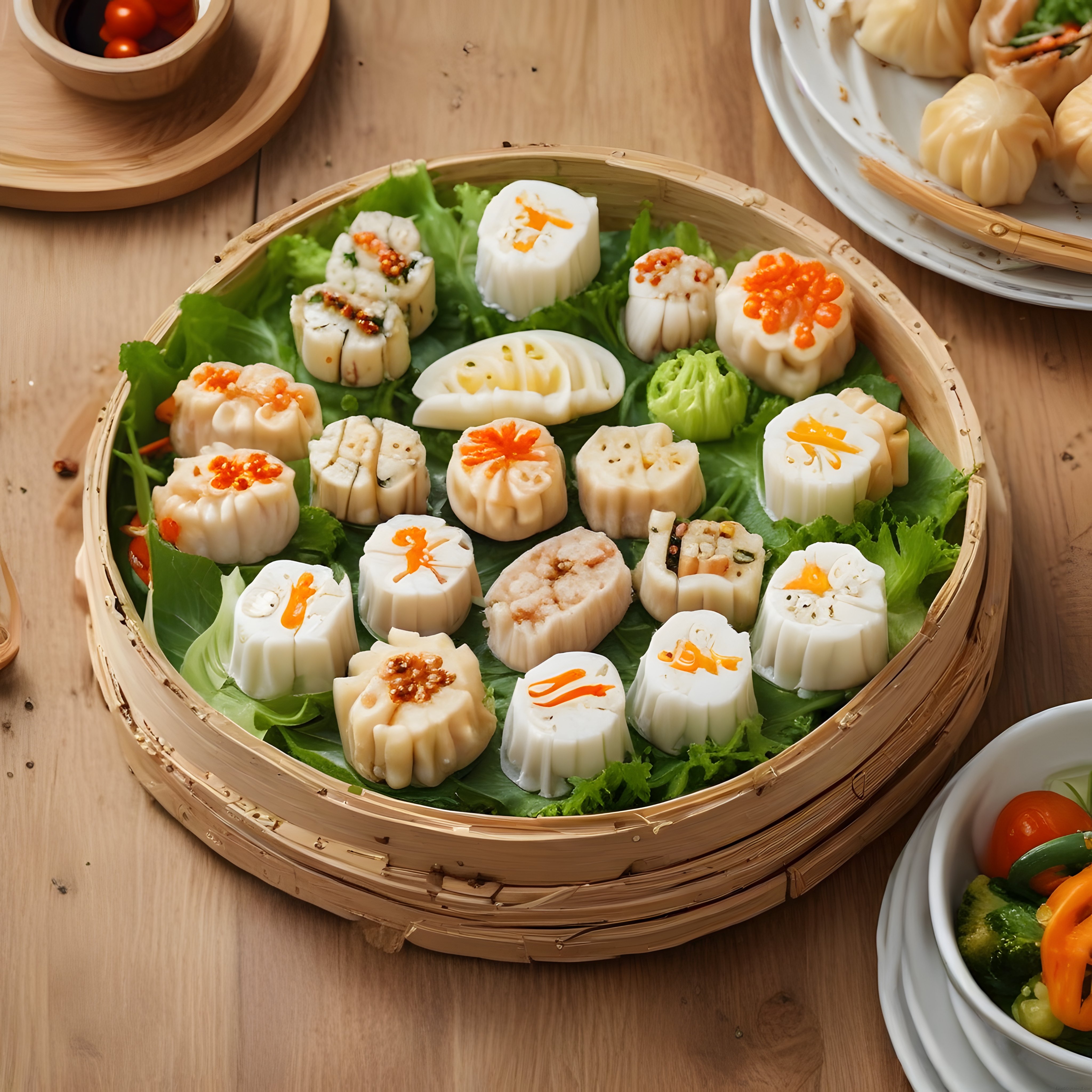 Geleneksel Bambu Buharda Çin Mantısı: Renkli Dim Sum Tatları ve Özel Soslar