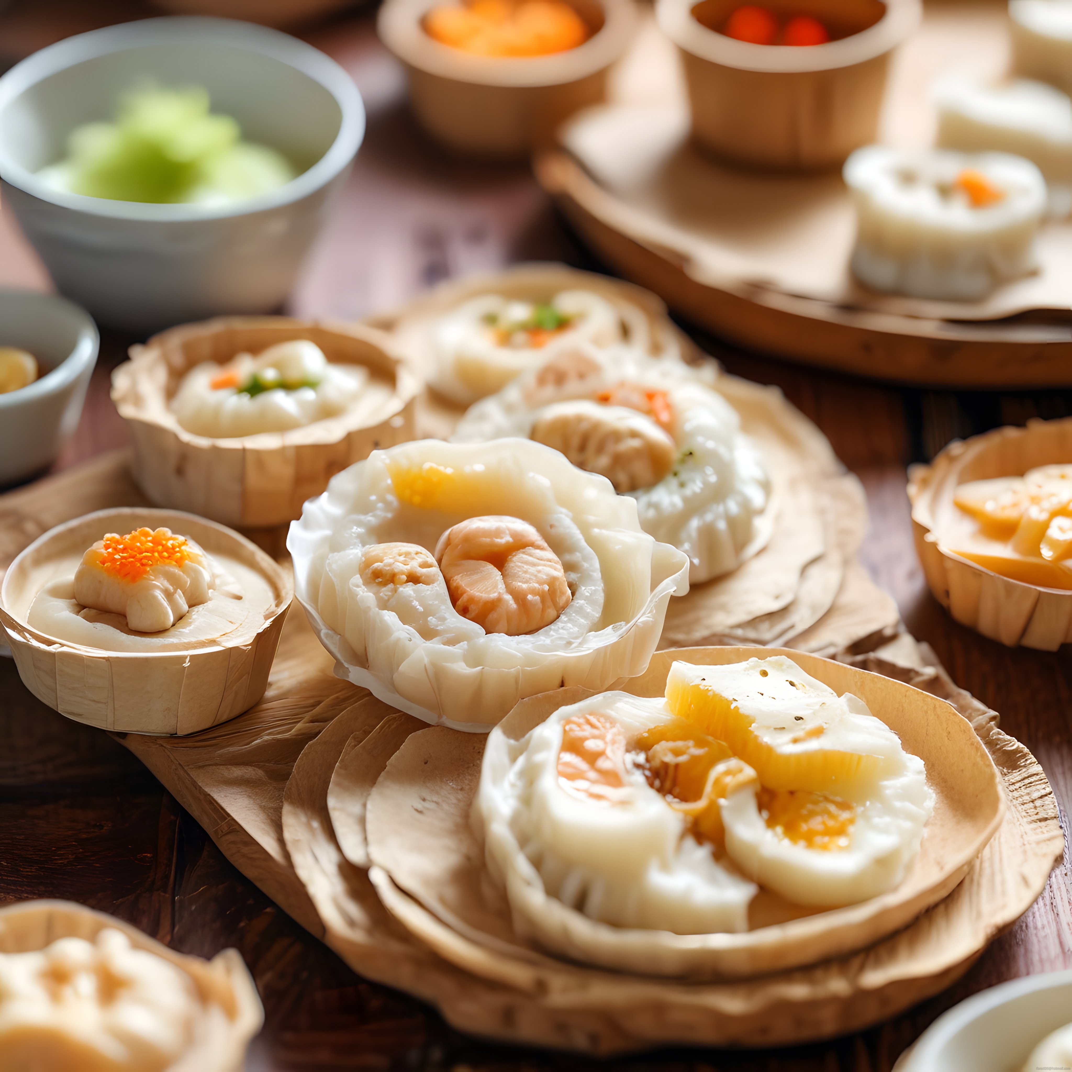 Geleneksel Çin Dim Sum Çeşitleri: Karidesli ve Sebzeli Buhar Mantıları