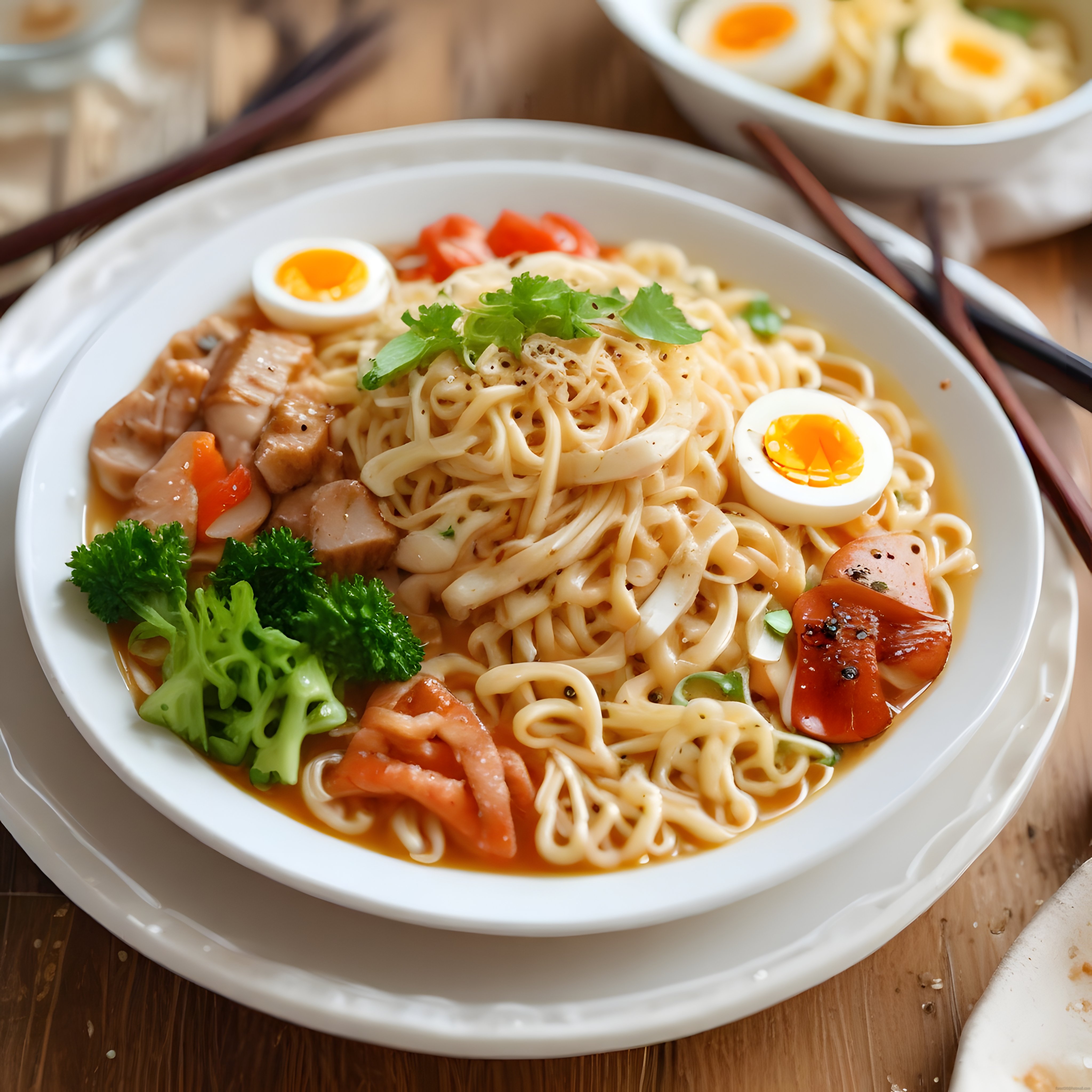 Geleneksel Tavuklu Ramen Tarifi: Yumurta Brokoli ve Domates ile Besleyici Öğün