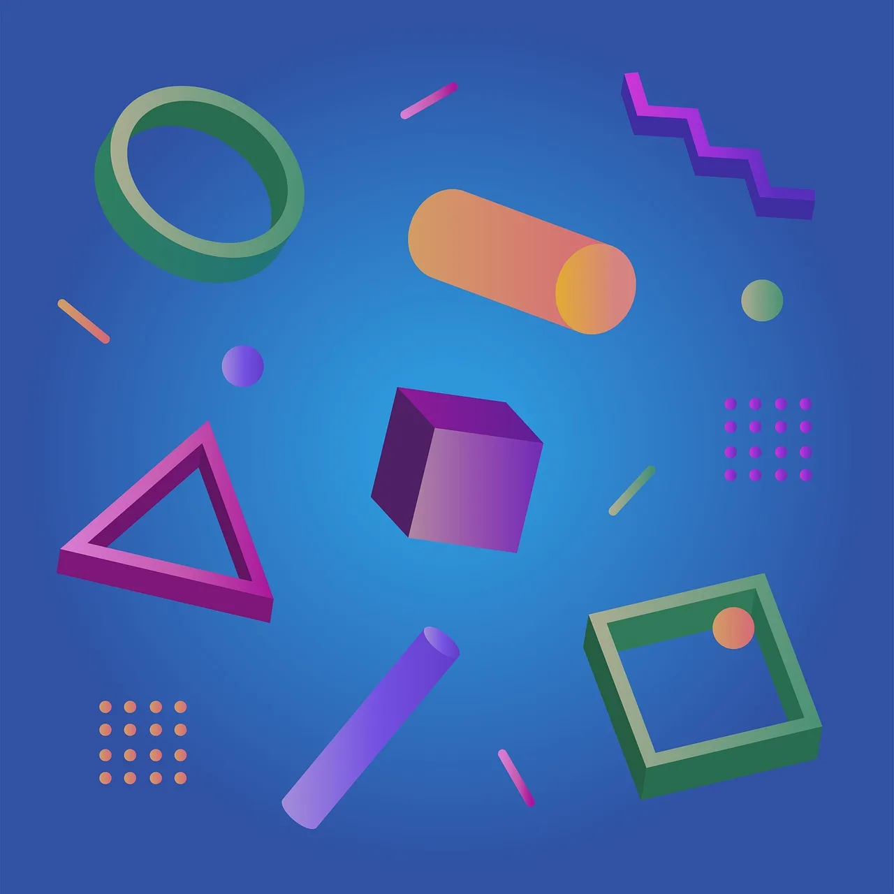Geometrik 3D tasarım desenleri - süslü şekiller Geometrik 3D tasarım desenleri - süslü şekiller