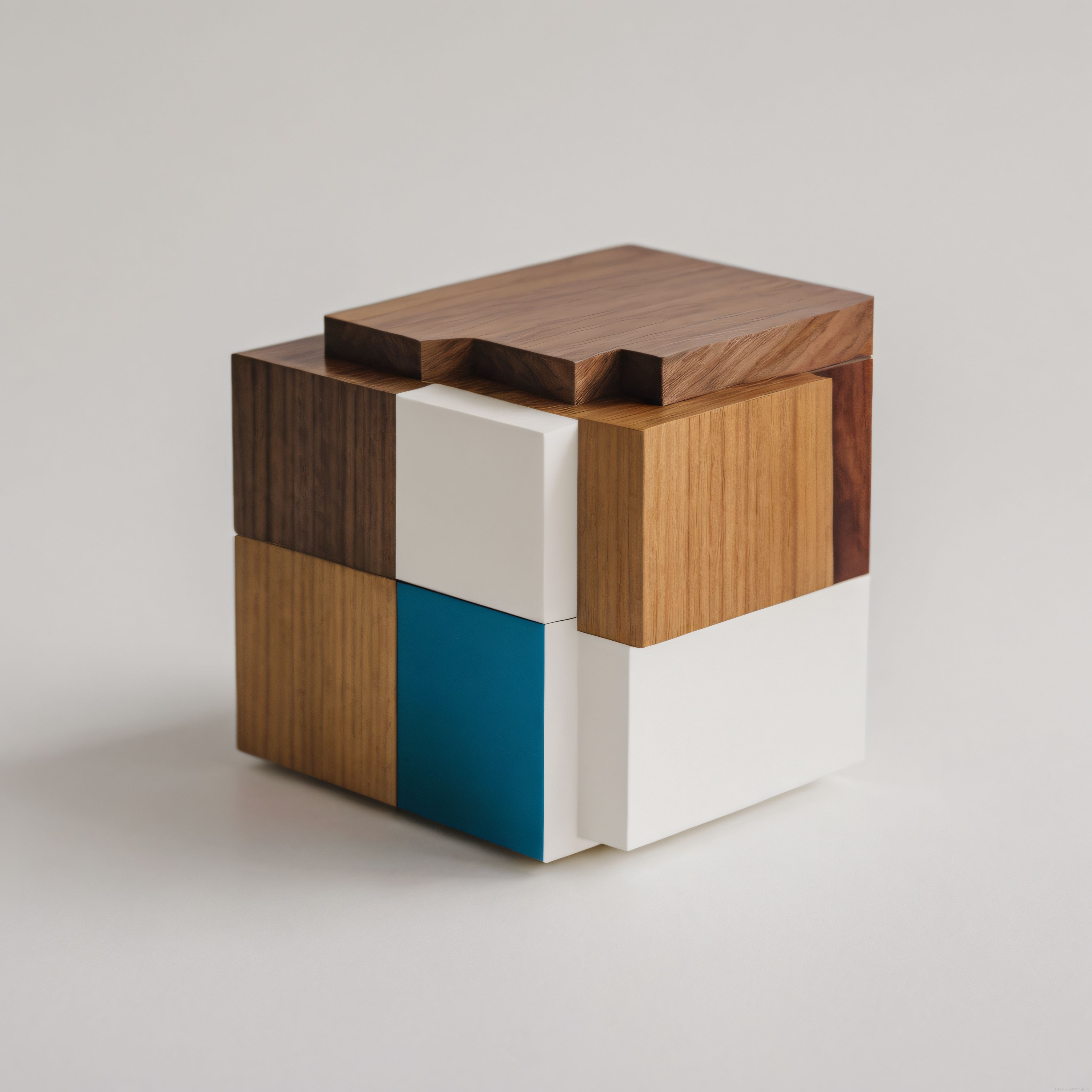 Geometrik Ahşap Küp Tasarımı: Modern Dekoratif Obje ve Minimalist Sanat Eseri