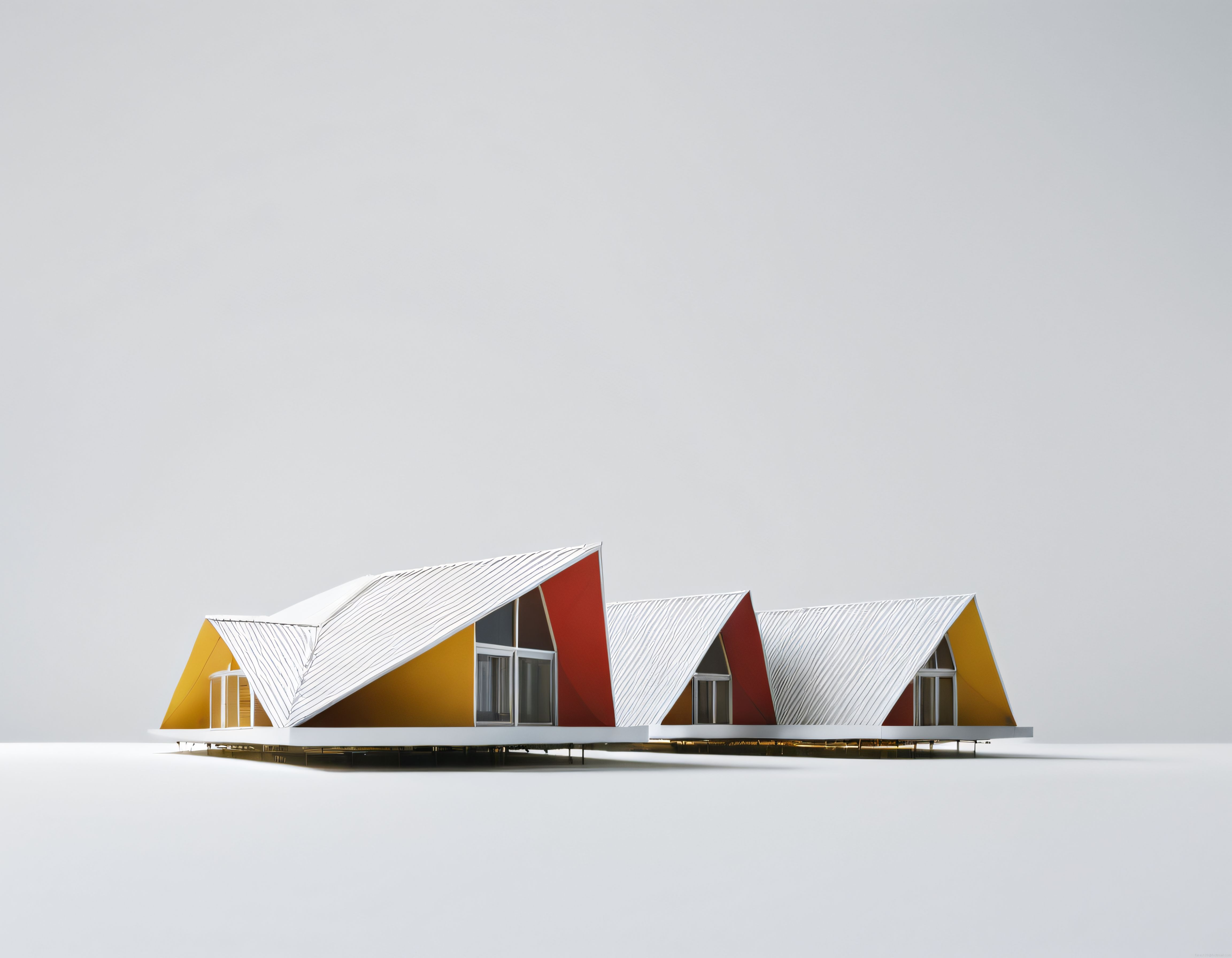 Geometrik Çatılı Modern Mimari Yapı Modeli ve Tasarım Detayları