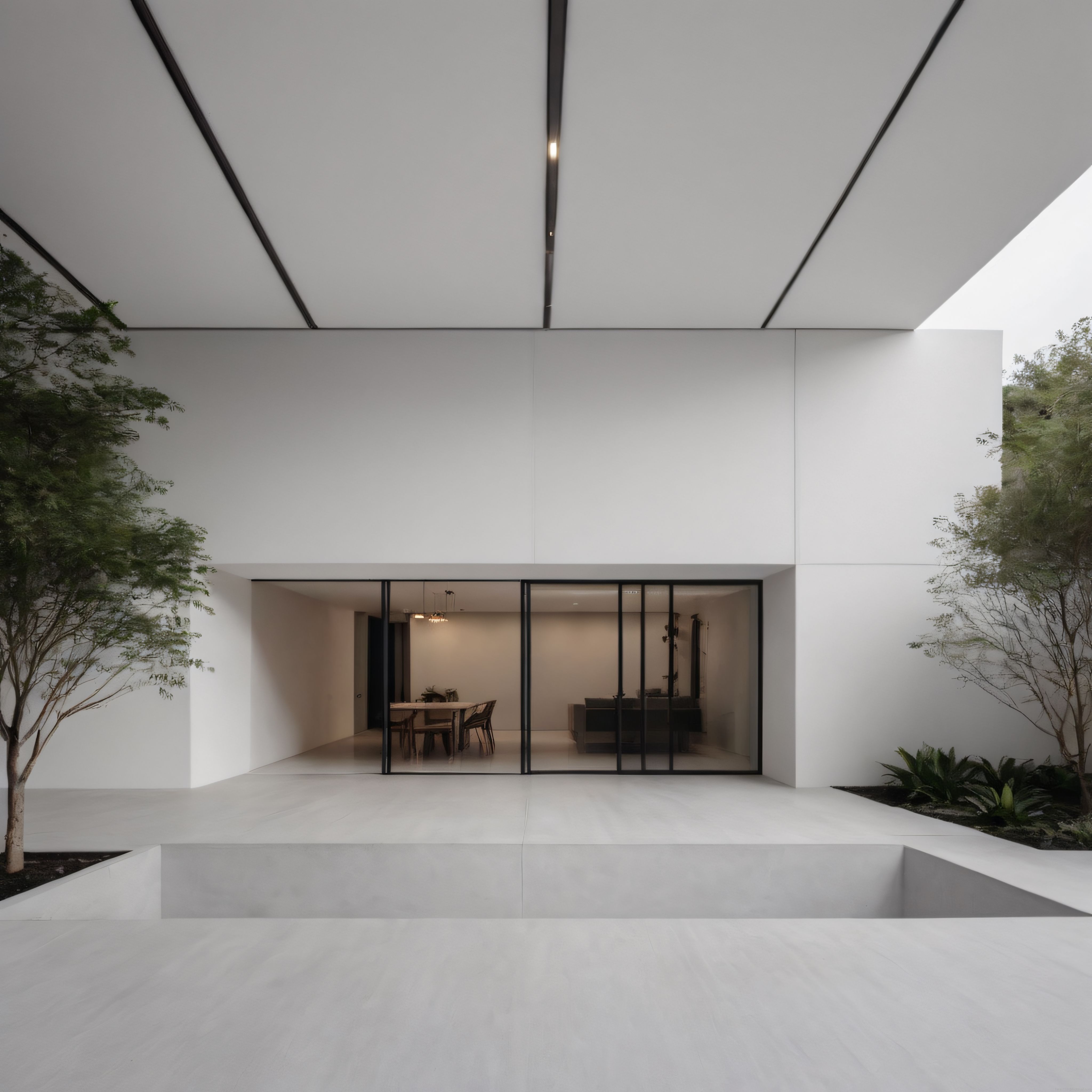 Geometrik Çizgiler ve Saf Beyaz: Modern Minimalist Villa Mimarisinde Sakinlik
