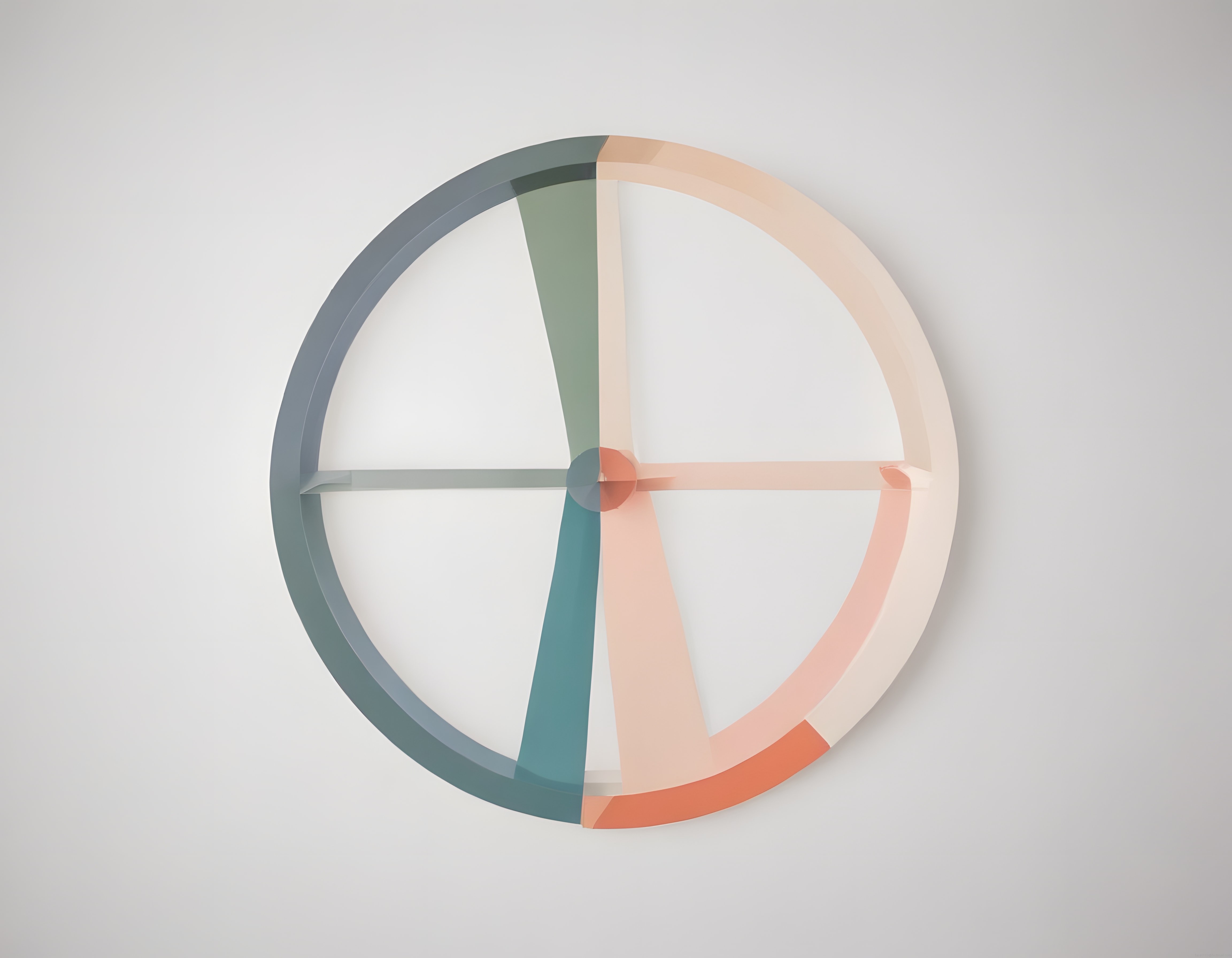 Geometrik Dairesel Duvar Heykeli: Pastel Tonlarda Soyut Modern Sanat Eseri
