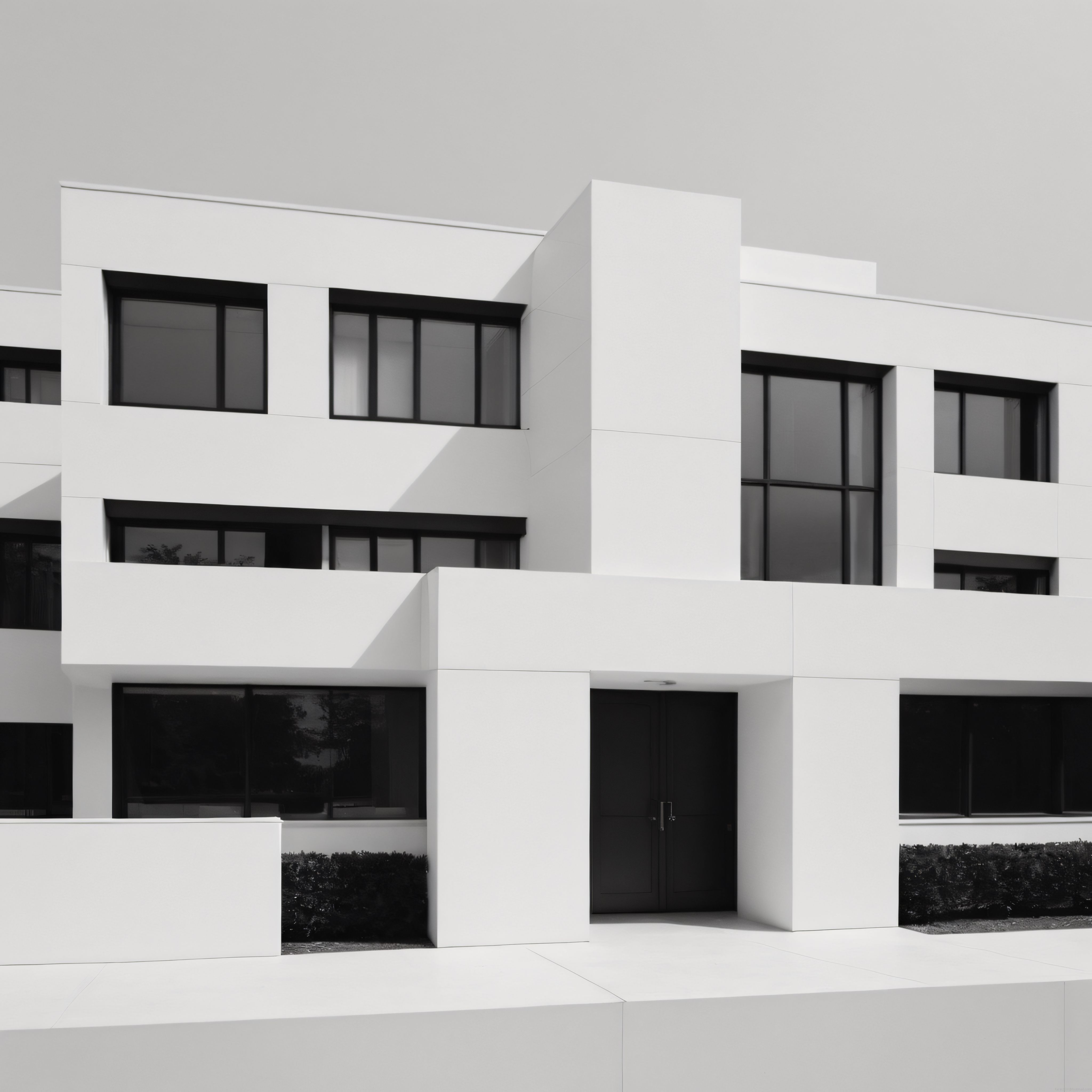 Geometrik Formların Dansı: Siyah Beyaz Minimalist Villa ve Modern Cephe Tasarımı