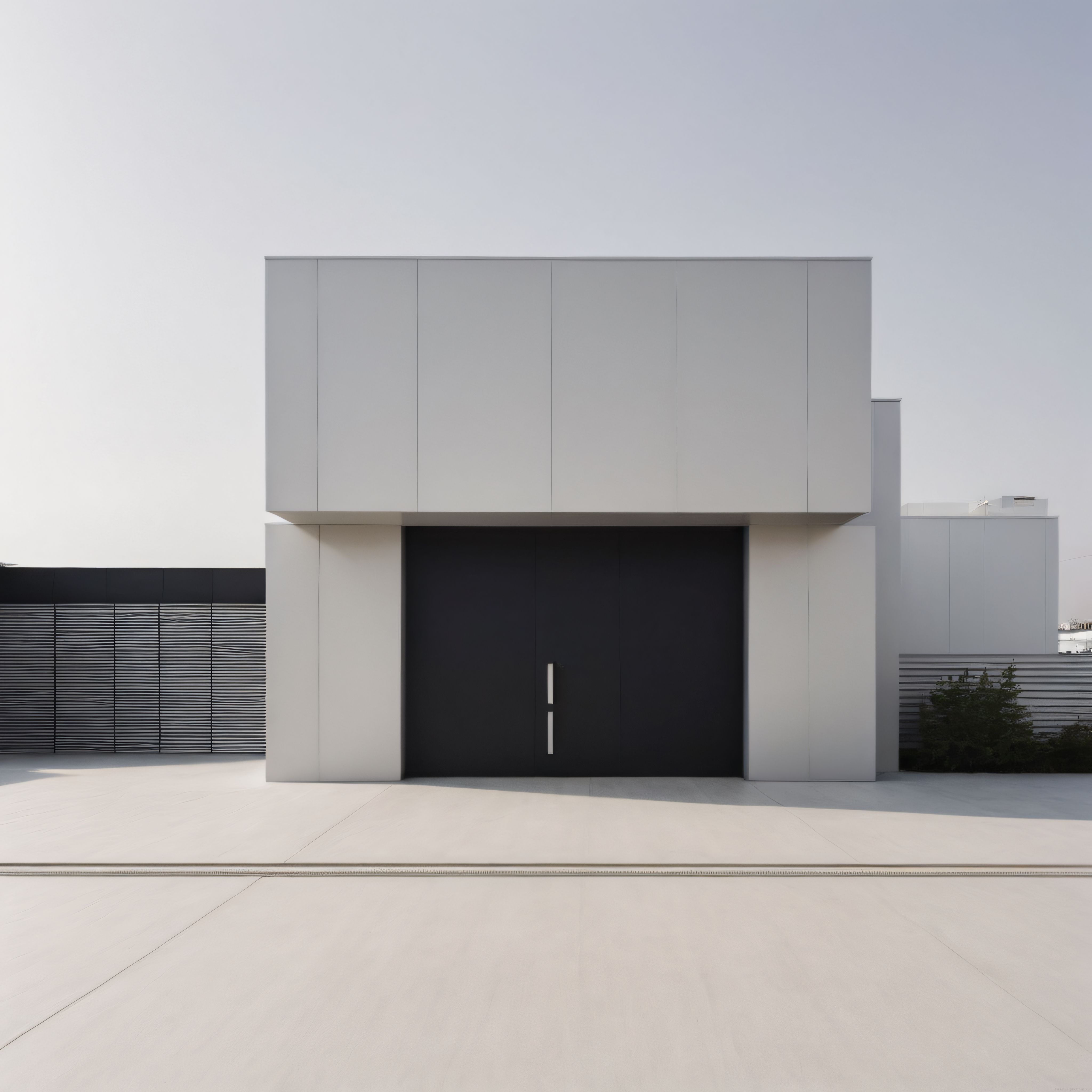 Geometrik Formların Zarafeti: Minimalist Gri Cephe ve Modern Mimari Detaylar