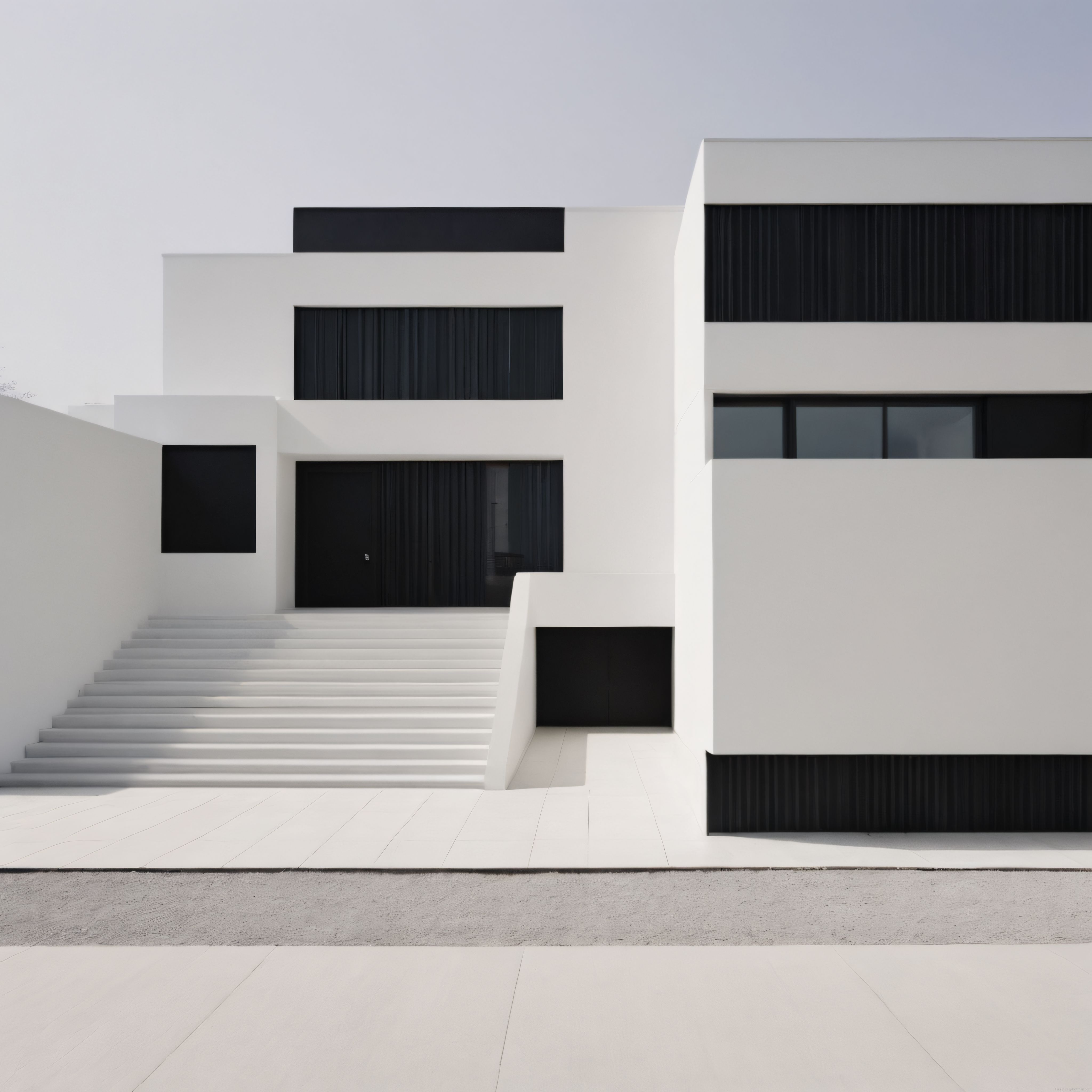 Geometrik Hatları ve Siyah Beyaz Kontrastıyla Çarpıcı Modern Mimari